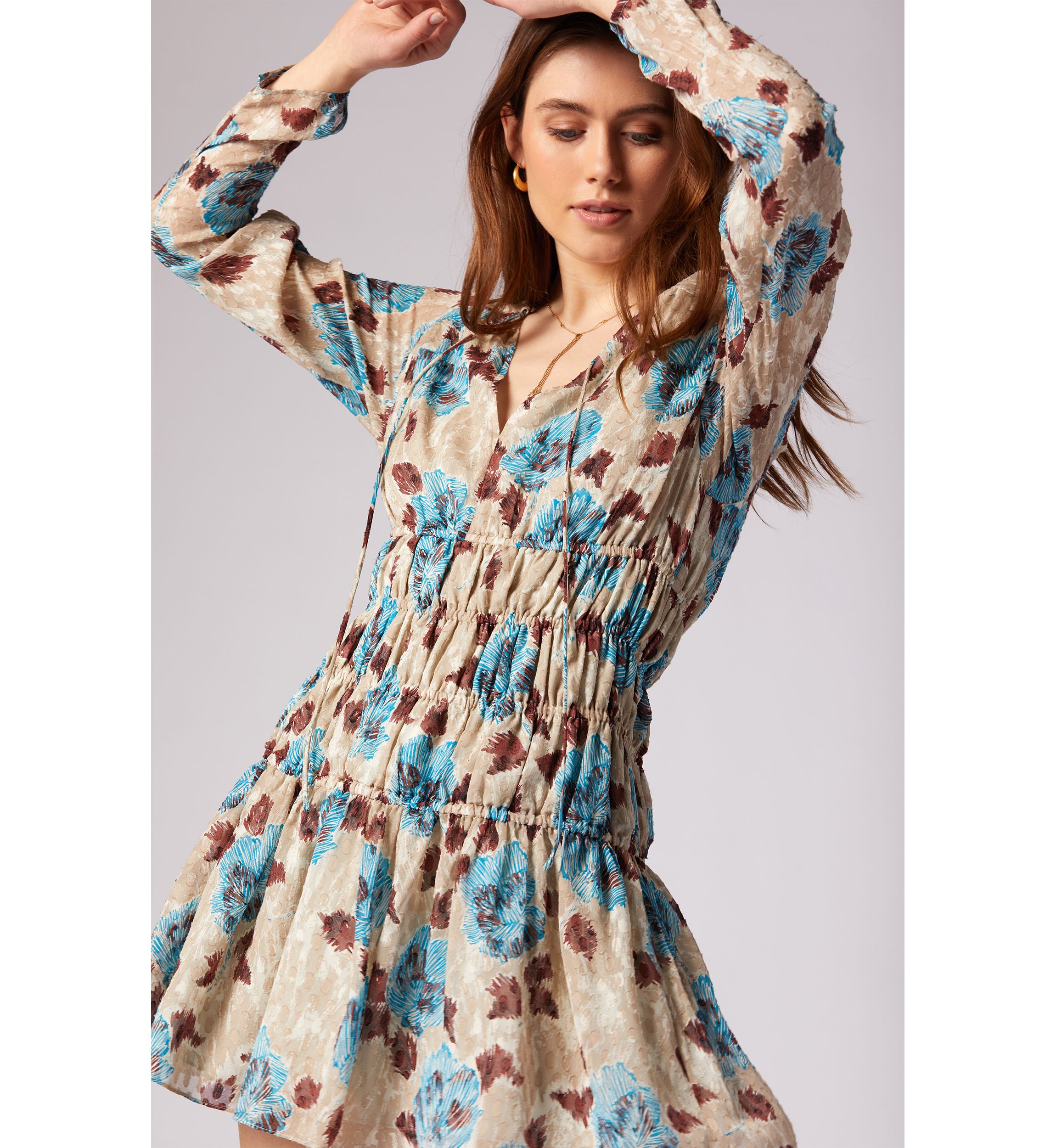 Womens Aminah Silk Tiered Dress