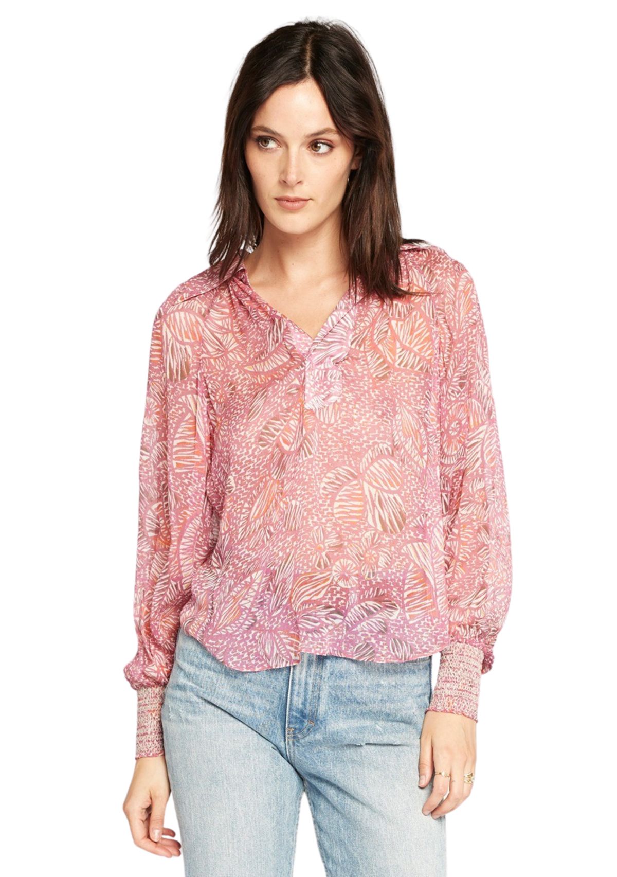 Womens Ione Printed Blouse