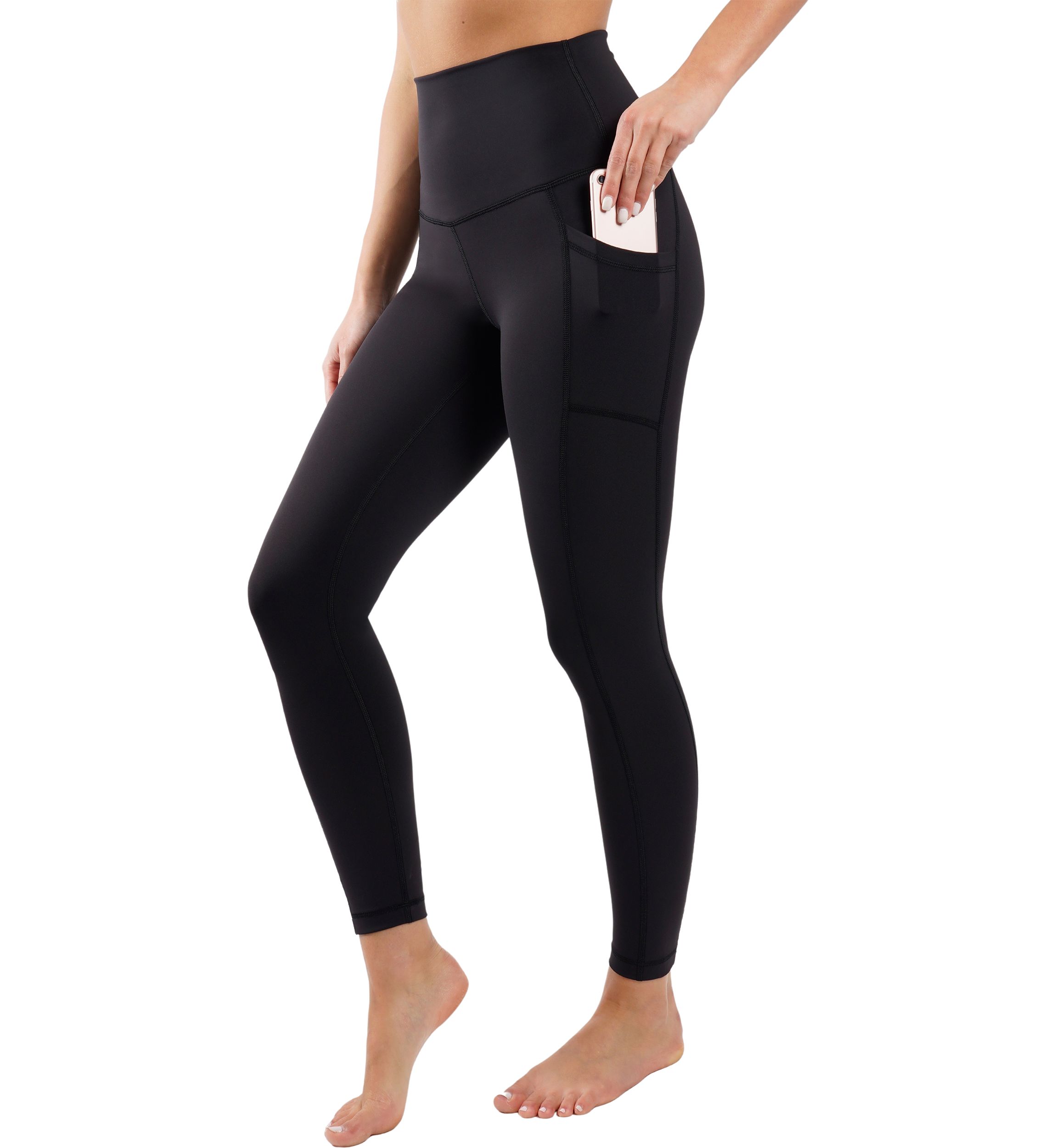 Lux Elastic Free Super High Waist Side Pocket Ankle Leggings