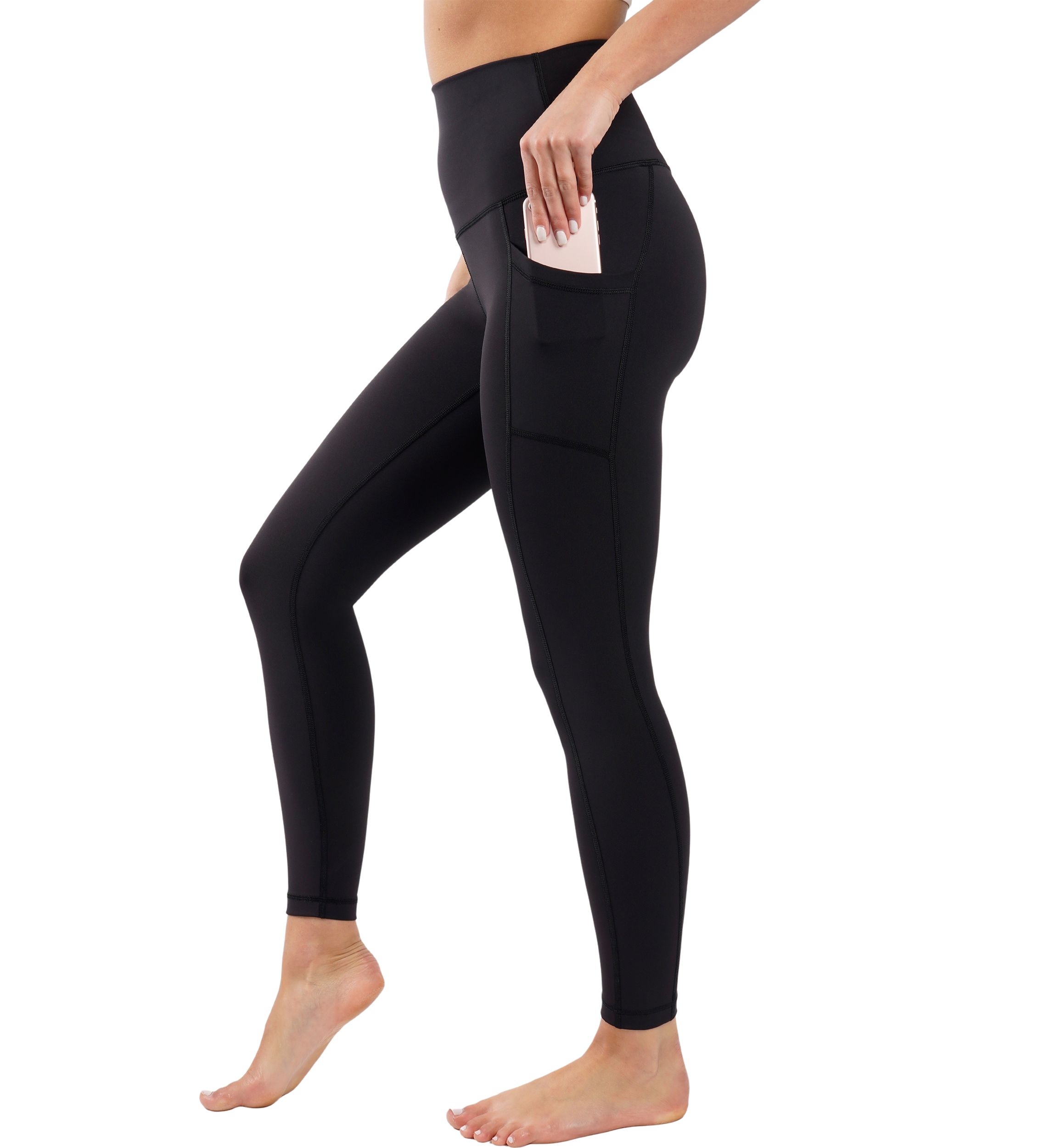 Lux Elastic Free Super High Waist Side Pocket Ankle Leggings