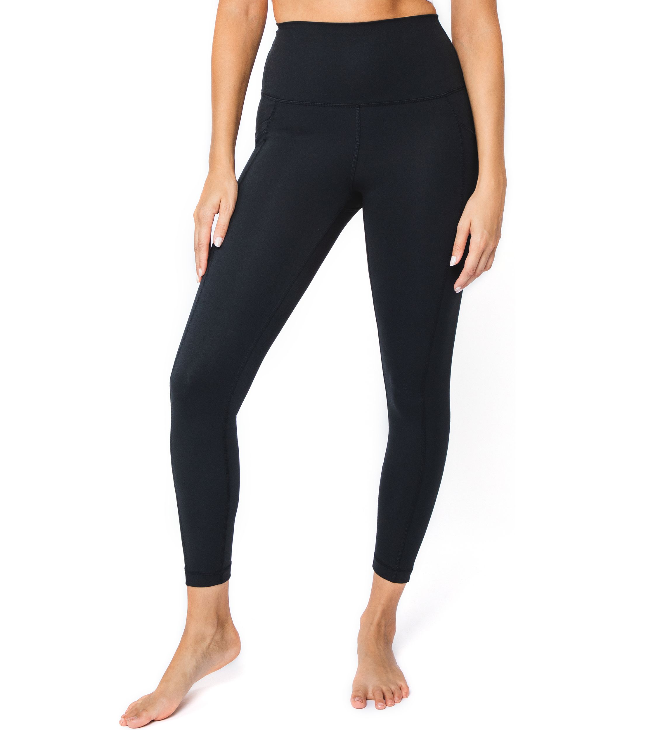 Lux Elastic Free High Waist Ankle Leggings with Side Pocket 