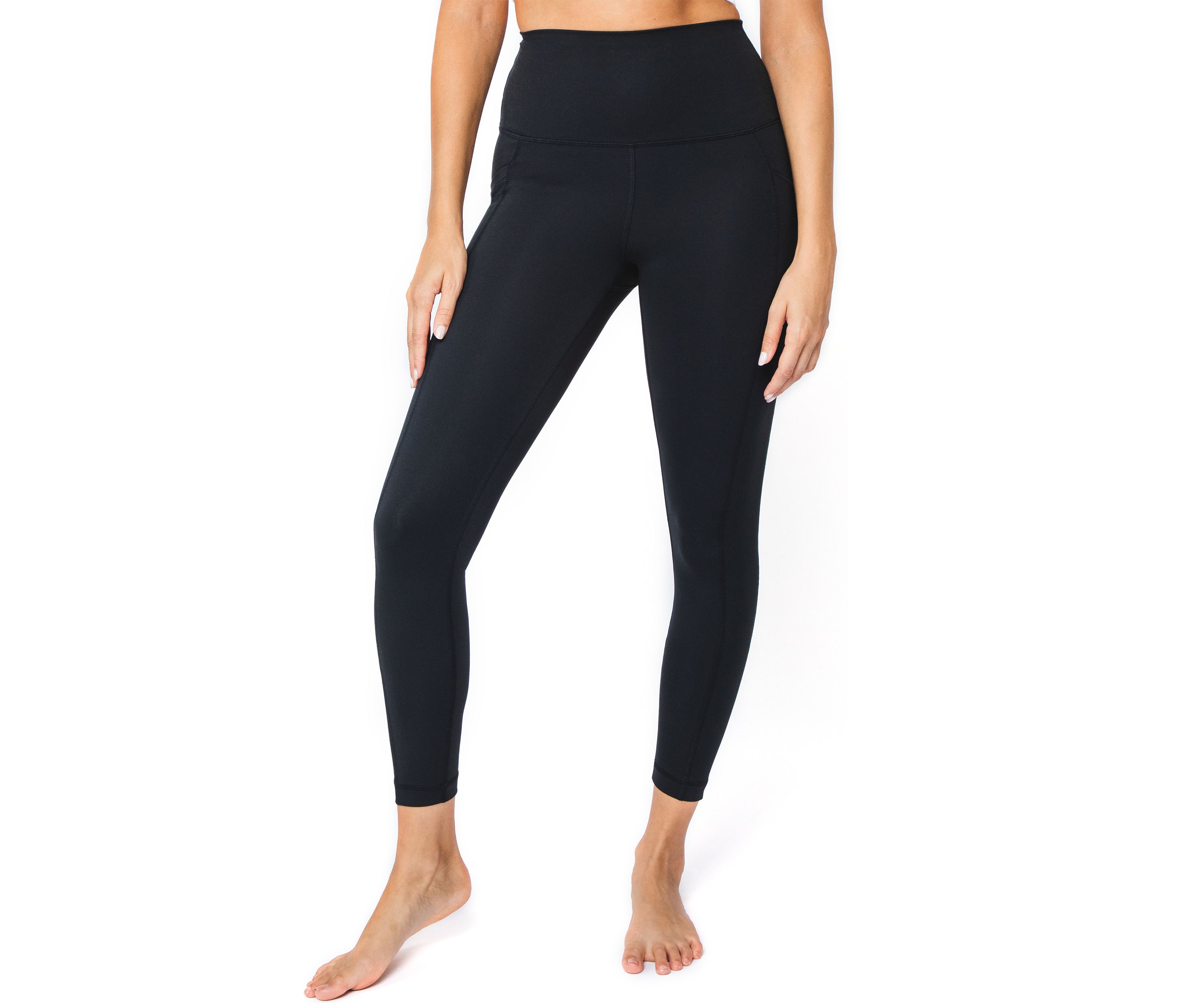 Lux Elastic Free High Waist Ankle Leggings with Side Pocket 