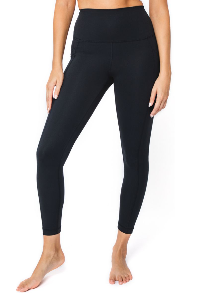 Lux Elastic Free High Waist Ankle Leggings with Side Pocket 