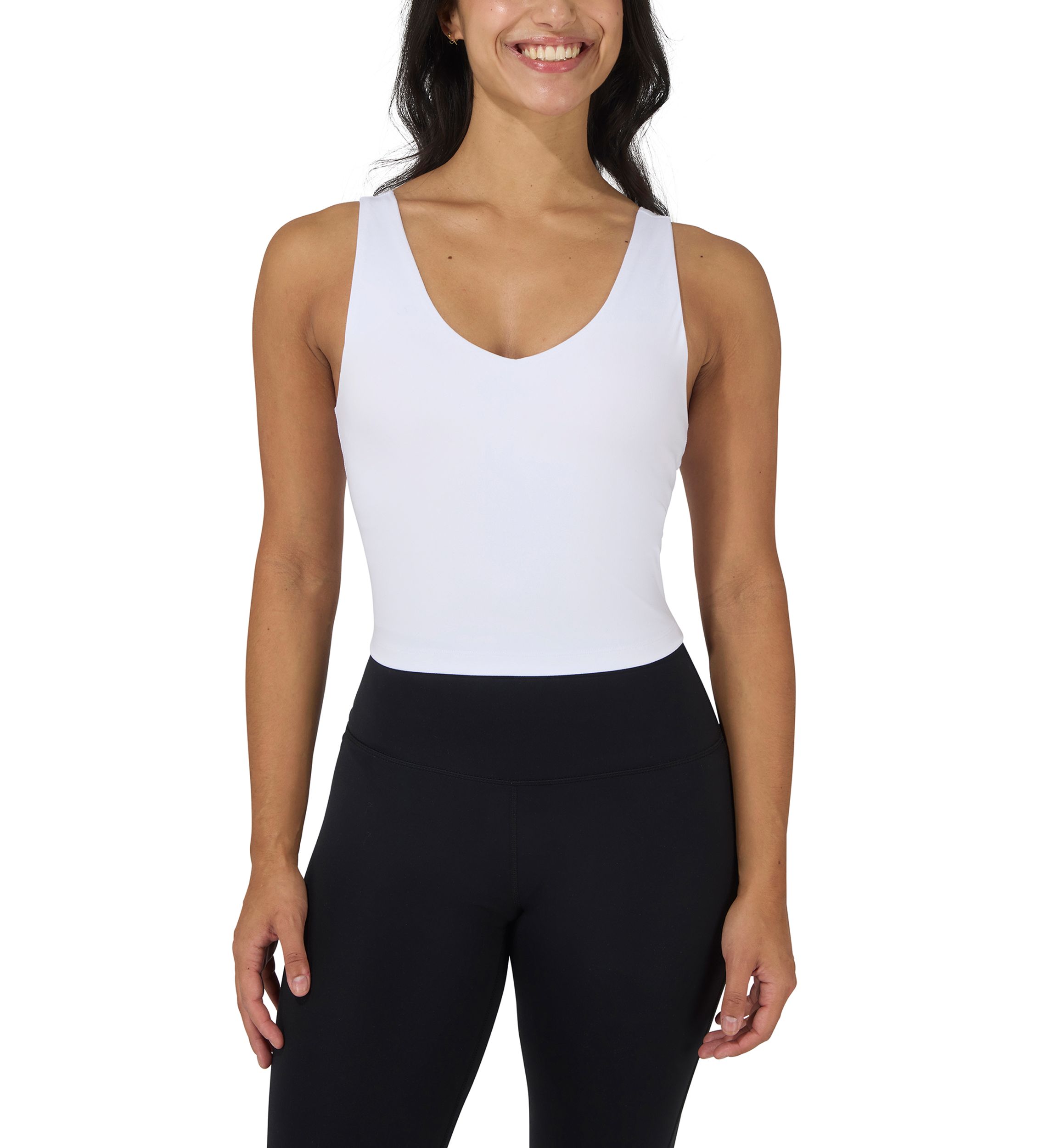 T-shirt Workout Lucy Tech Blanc Col Rond - Femme Taille L - Occasion