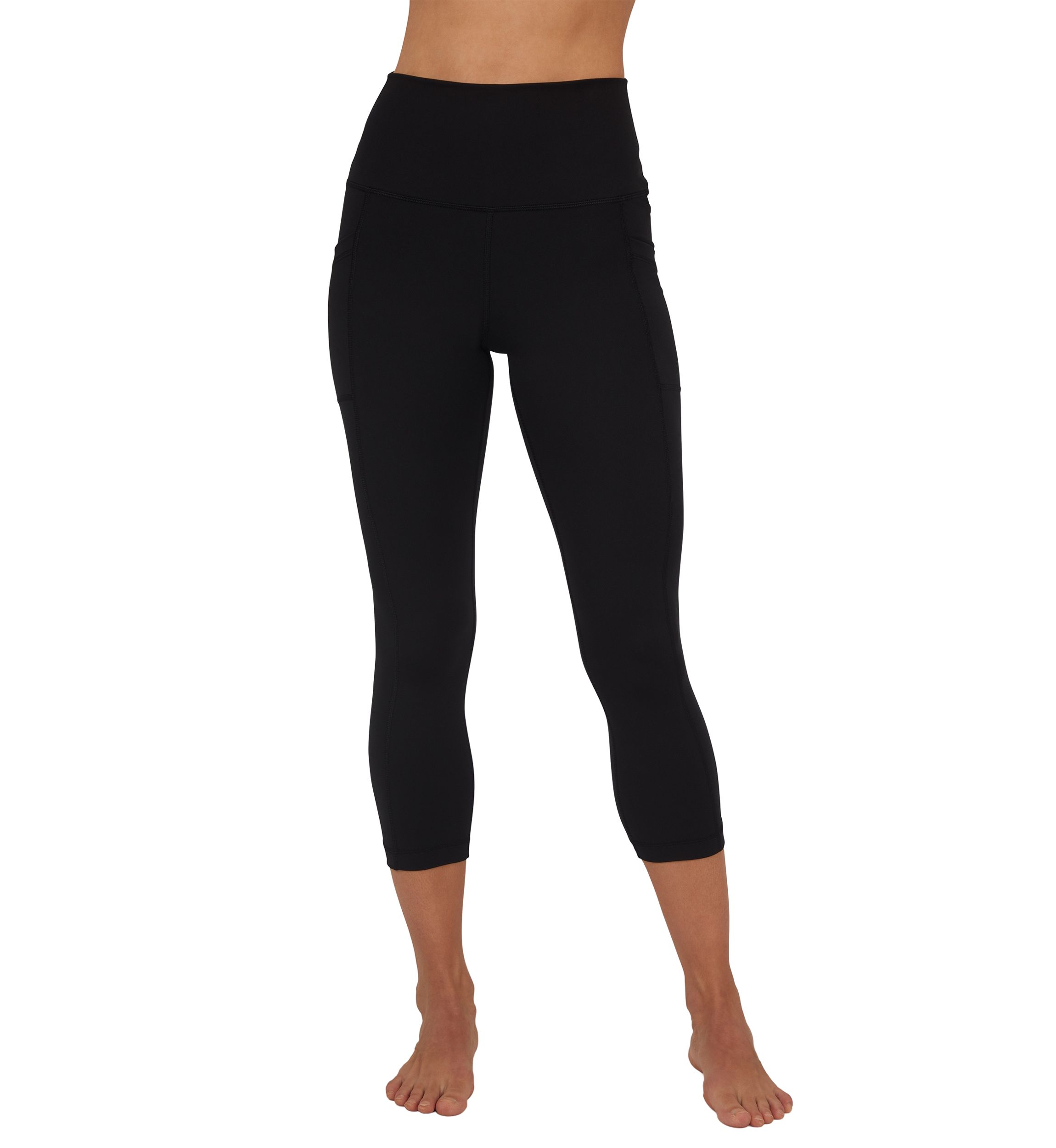 Womens High Rise Interlock Tribeca Cropped Leggings with Side Pocket