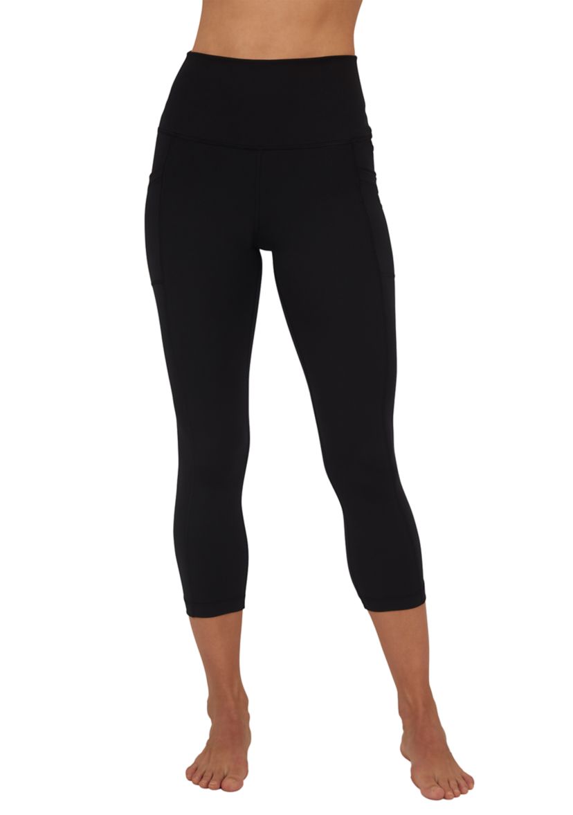 Womens High Rise Interlock Tribeca Cropped Leggings with Side Pocket