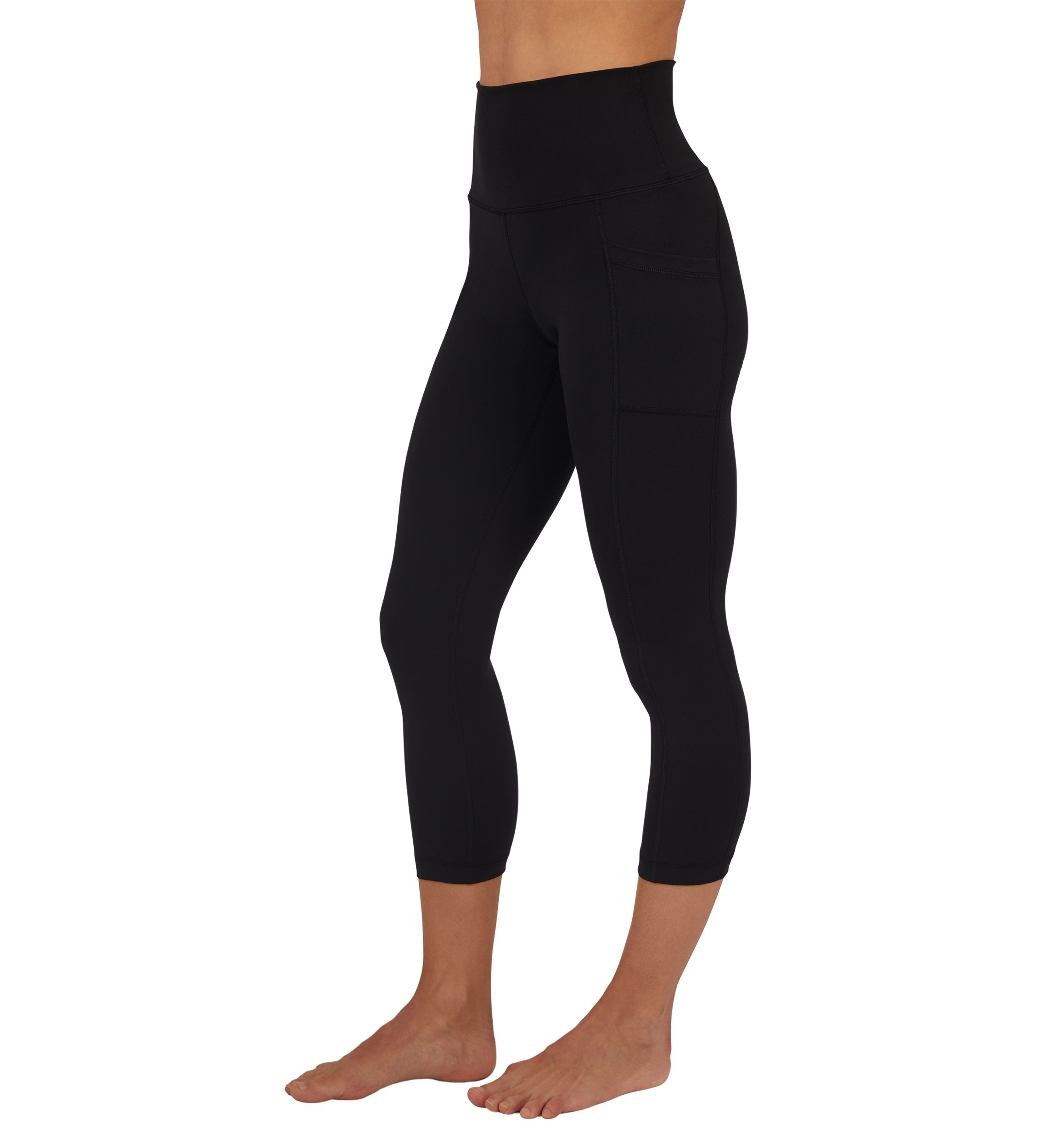 Womens High Rise Interlock Tribeca Cropped Leggings with Side Pocket
