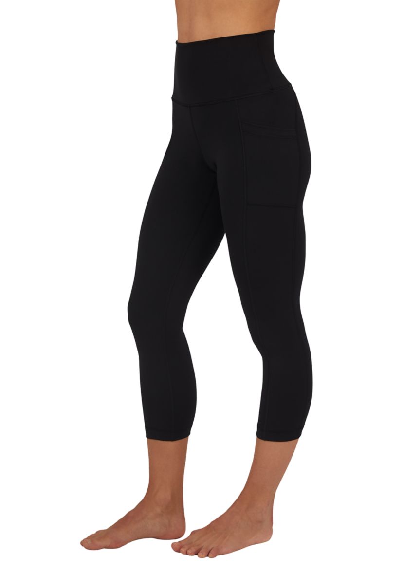 Womens High Rise Interlock Tribeca Cropped Leggings with Side Pocket
