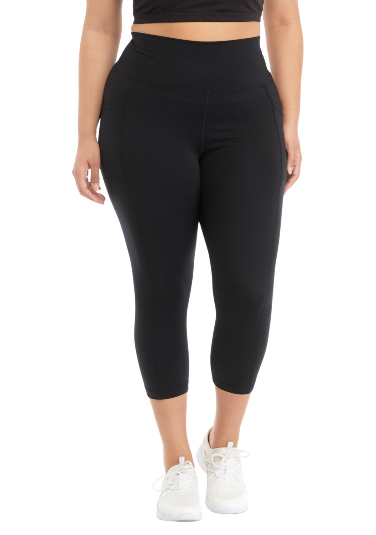 Plus Size High Rise Interlock Tribeca Cropped Leggings with Side Pocket