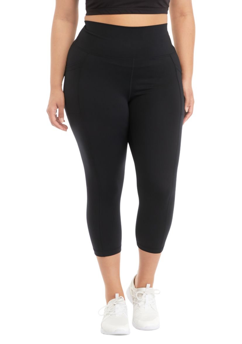 Plus Size High Rise Interlock Tribeca Cropped Leggings with Side Pocket