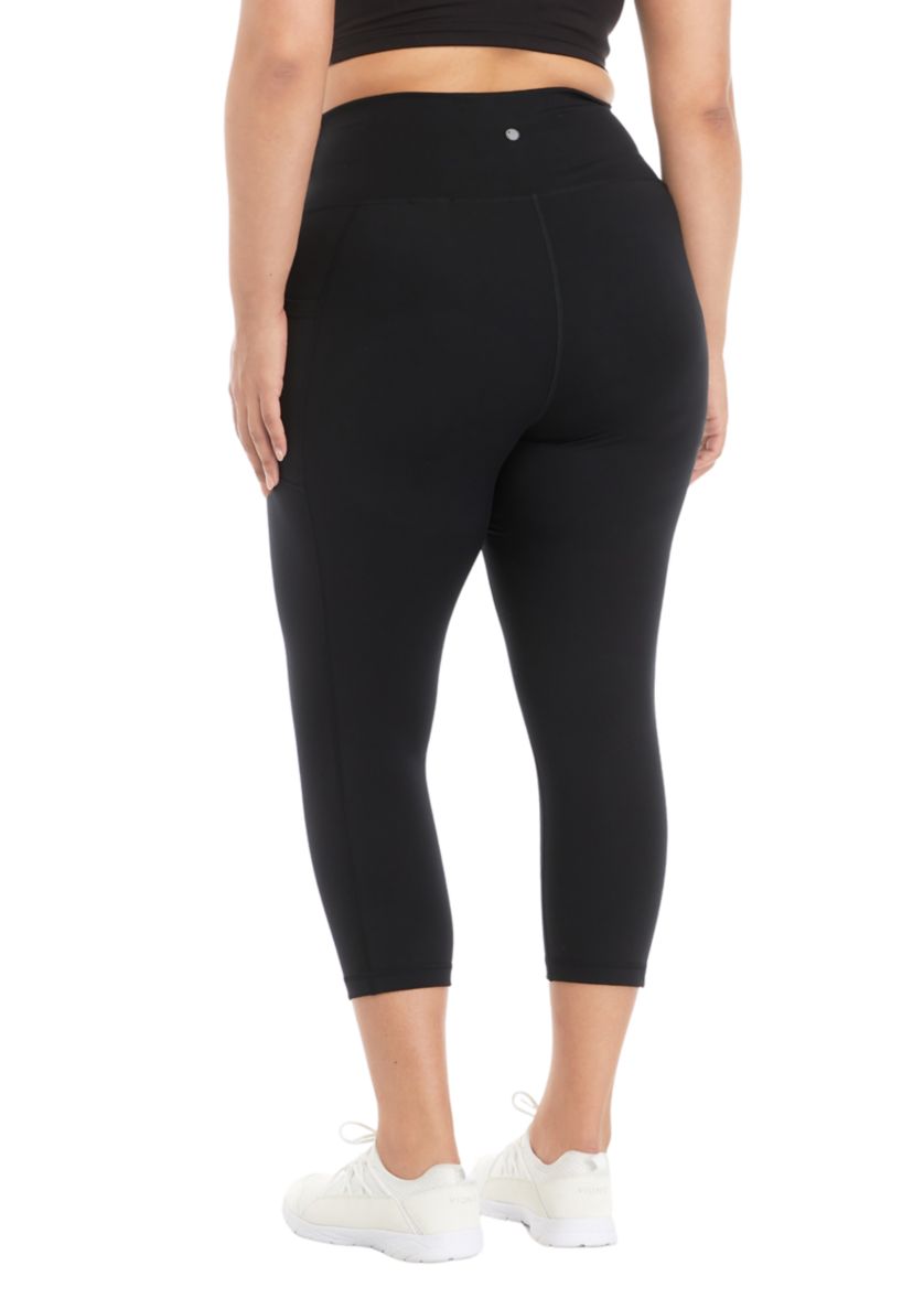 Plus Size High Rise Interlock Tribeca Cropped Leggings with Side Pocket