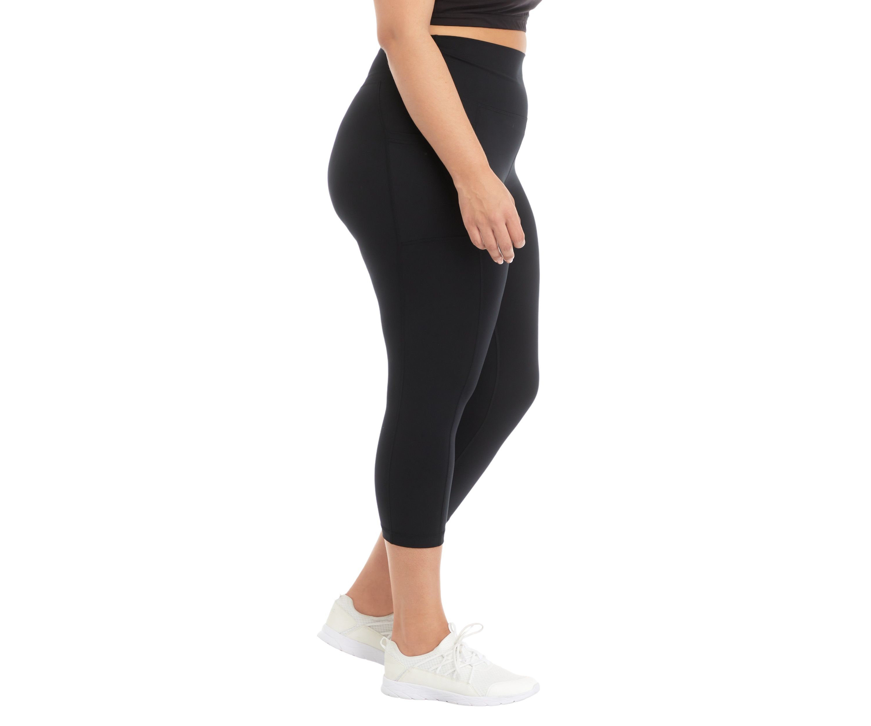 Plus Size High Rise Interlock Tribeca Cropped Leggings with Side Pocket