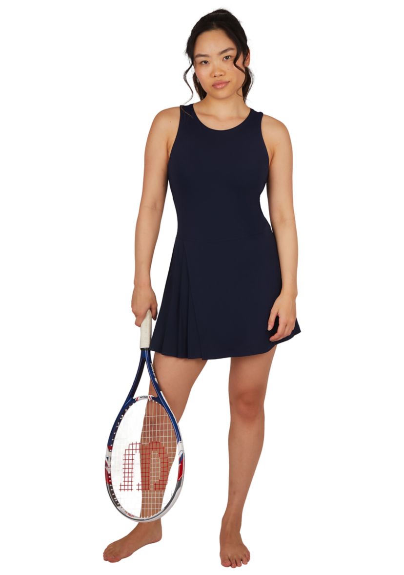 Womens Sleeveless Nude Tech Renaissance Side Pleat Dress