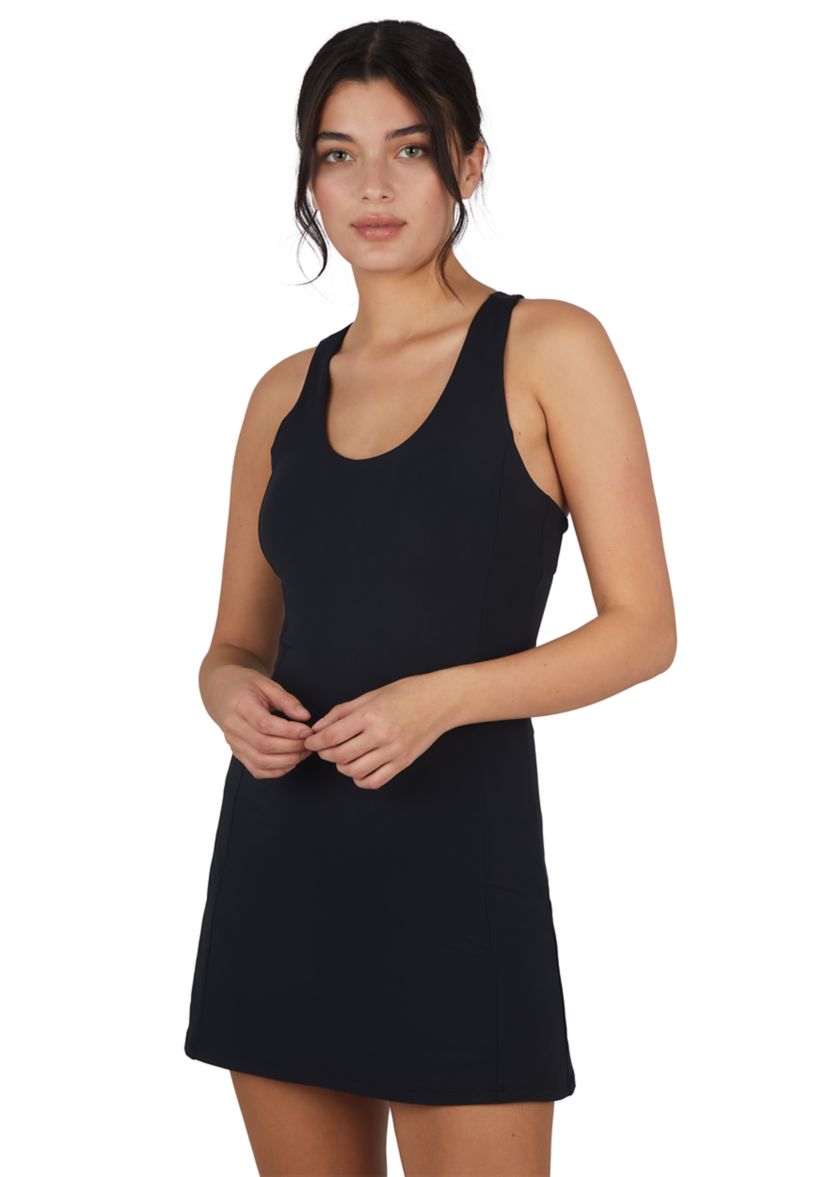 Womens Sleeveless Nudetech Match Point Tennis Dress with Inner Shorts