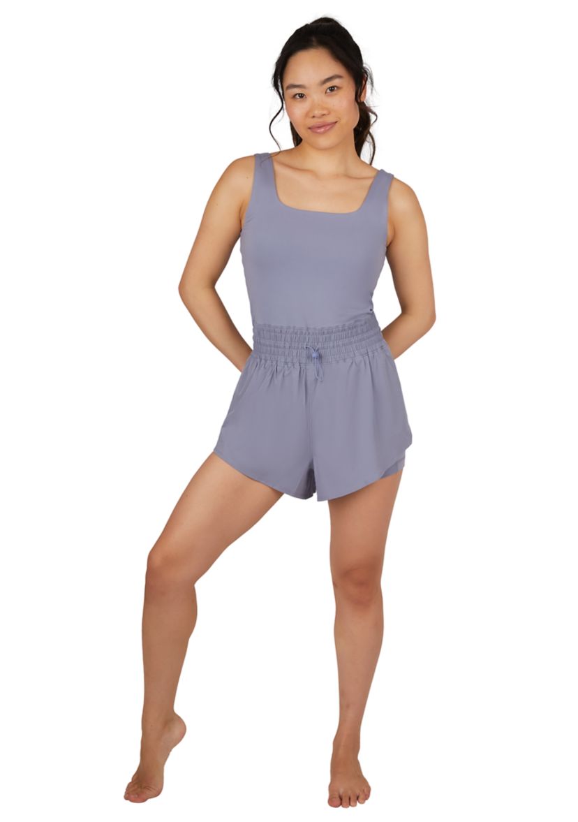 Womens Sleeveless Stevie Romper with Smocked Waist