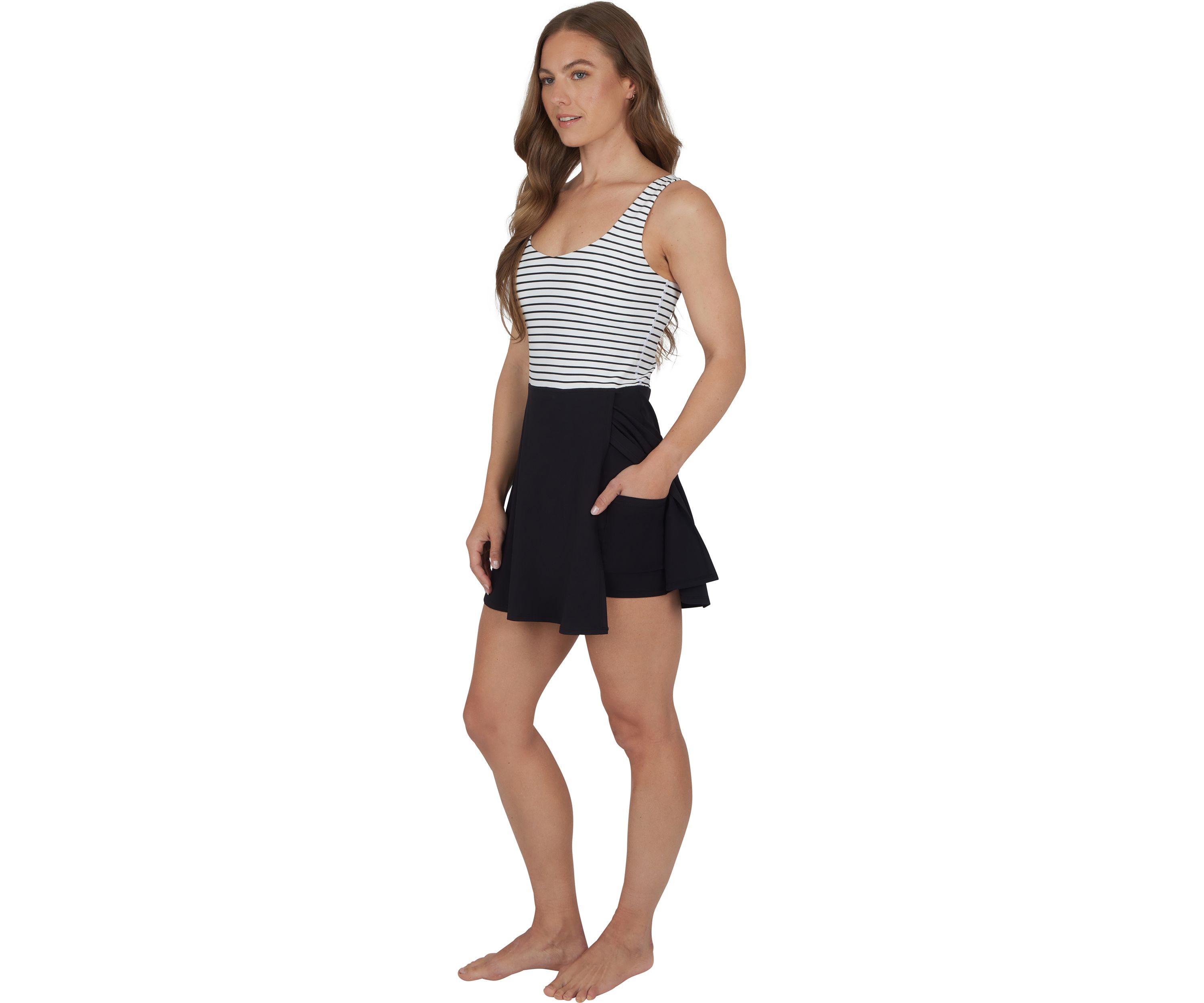 Mude Tech Double Stripe T-Shirt Dress