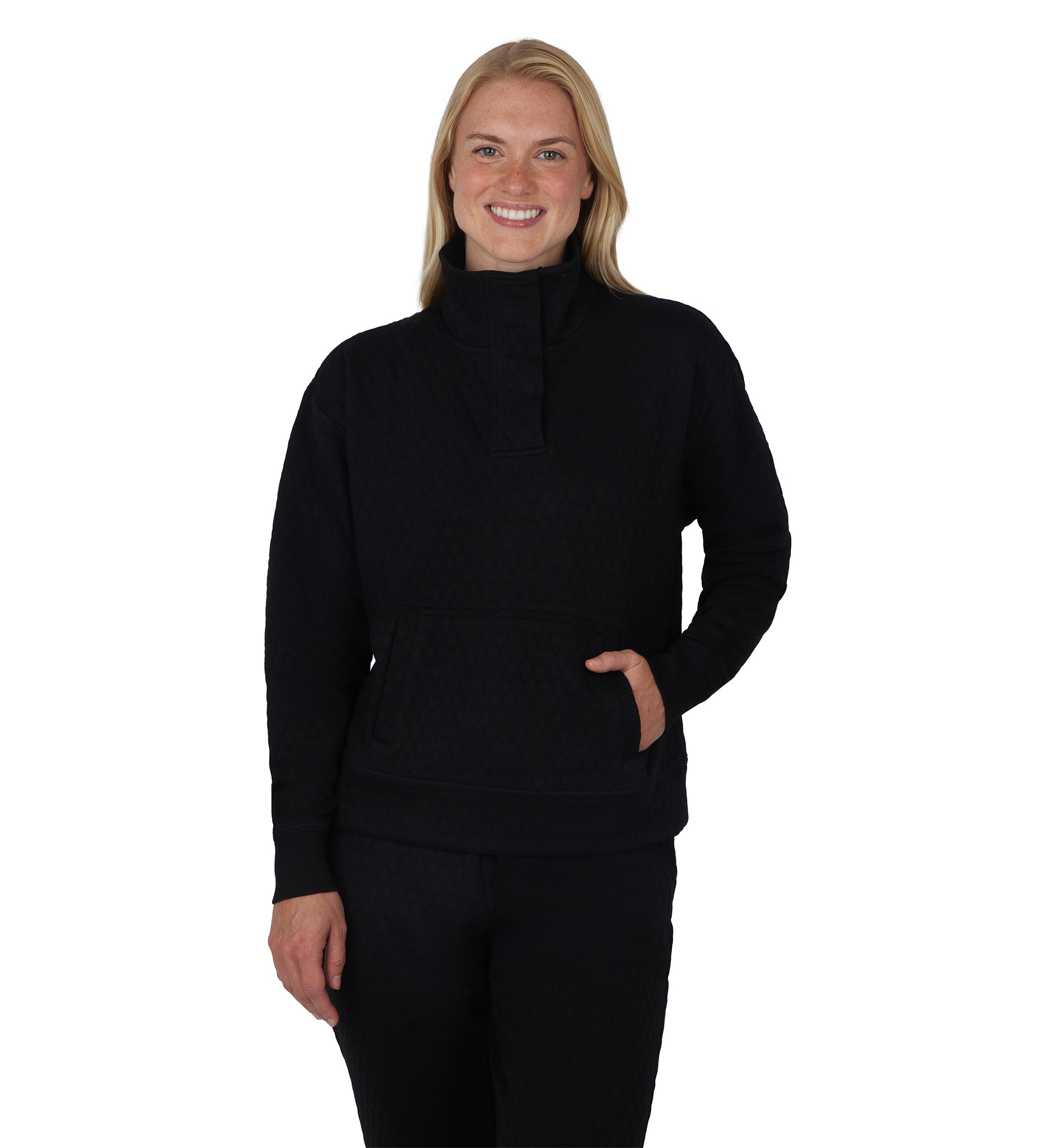 Womens Diamond Quilted 1/2 Zip Pullover