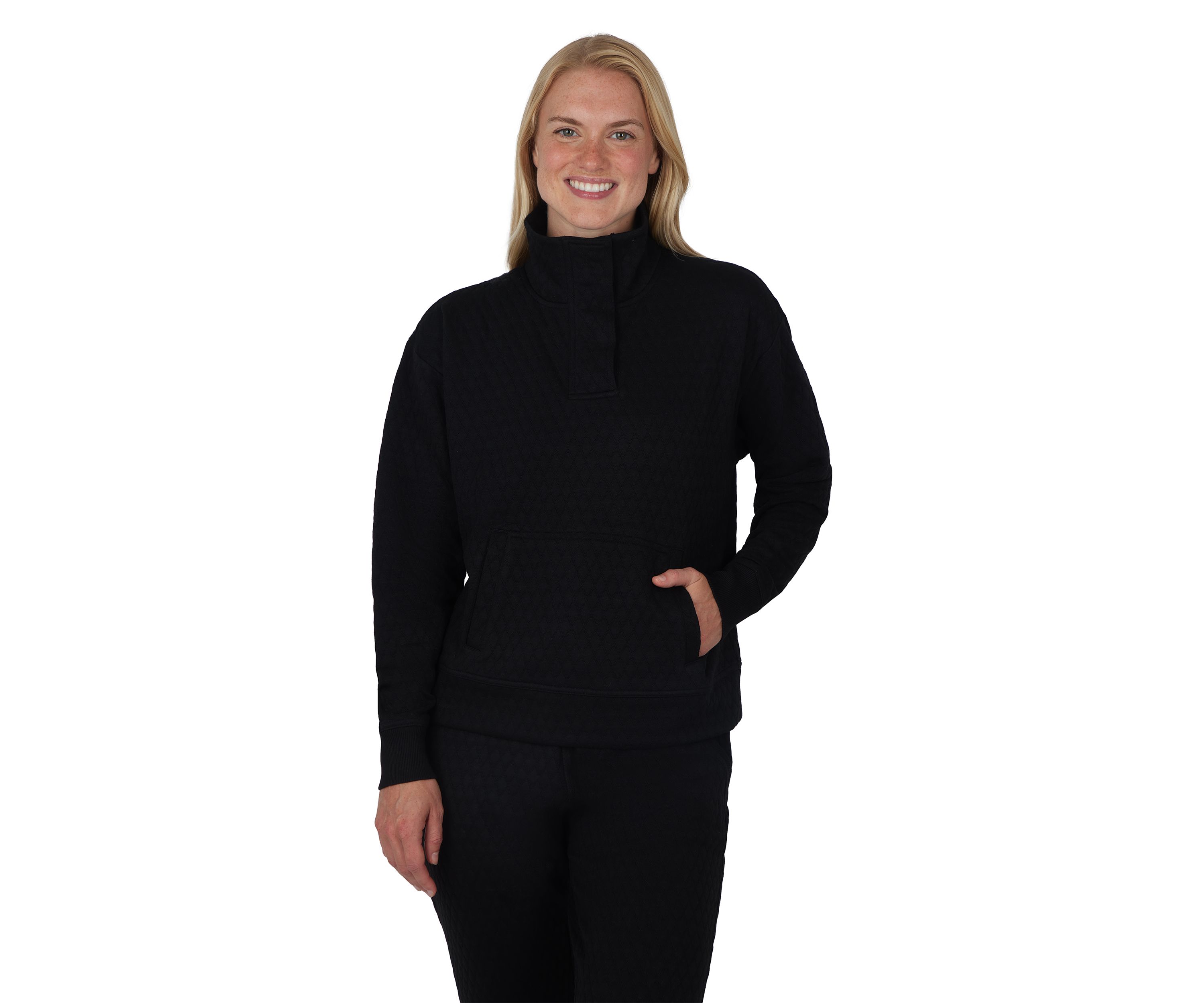 Womens Diamond Quilted 1/2 Zip Pullover