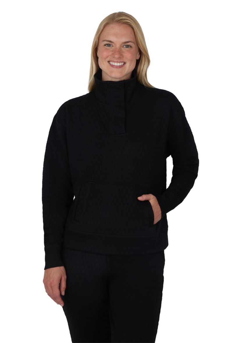 Womens Diamond Quilted 1/2 Zip Pullover