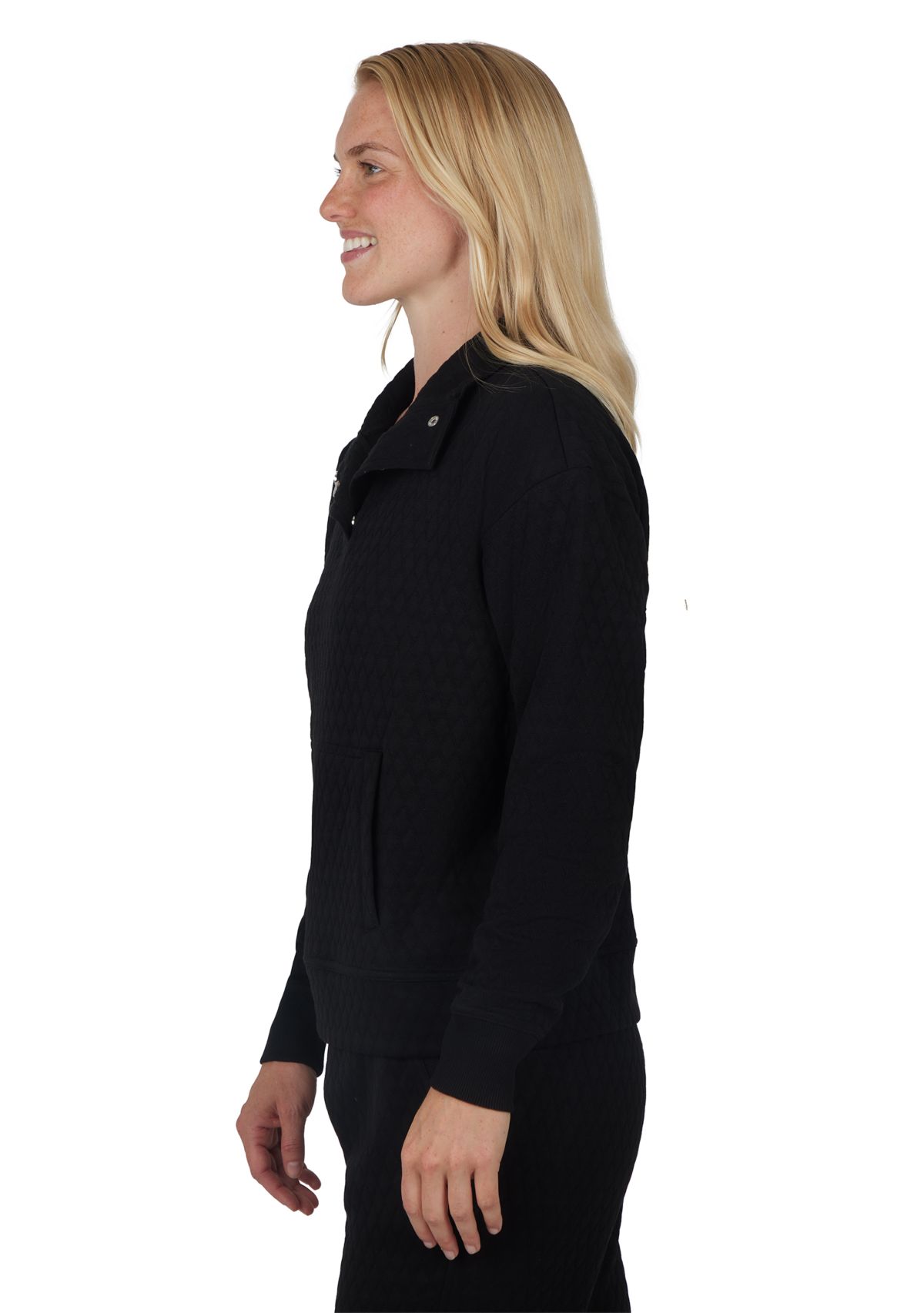 Womens Diamond Quilted 1/2 Zip Pullover