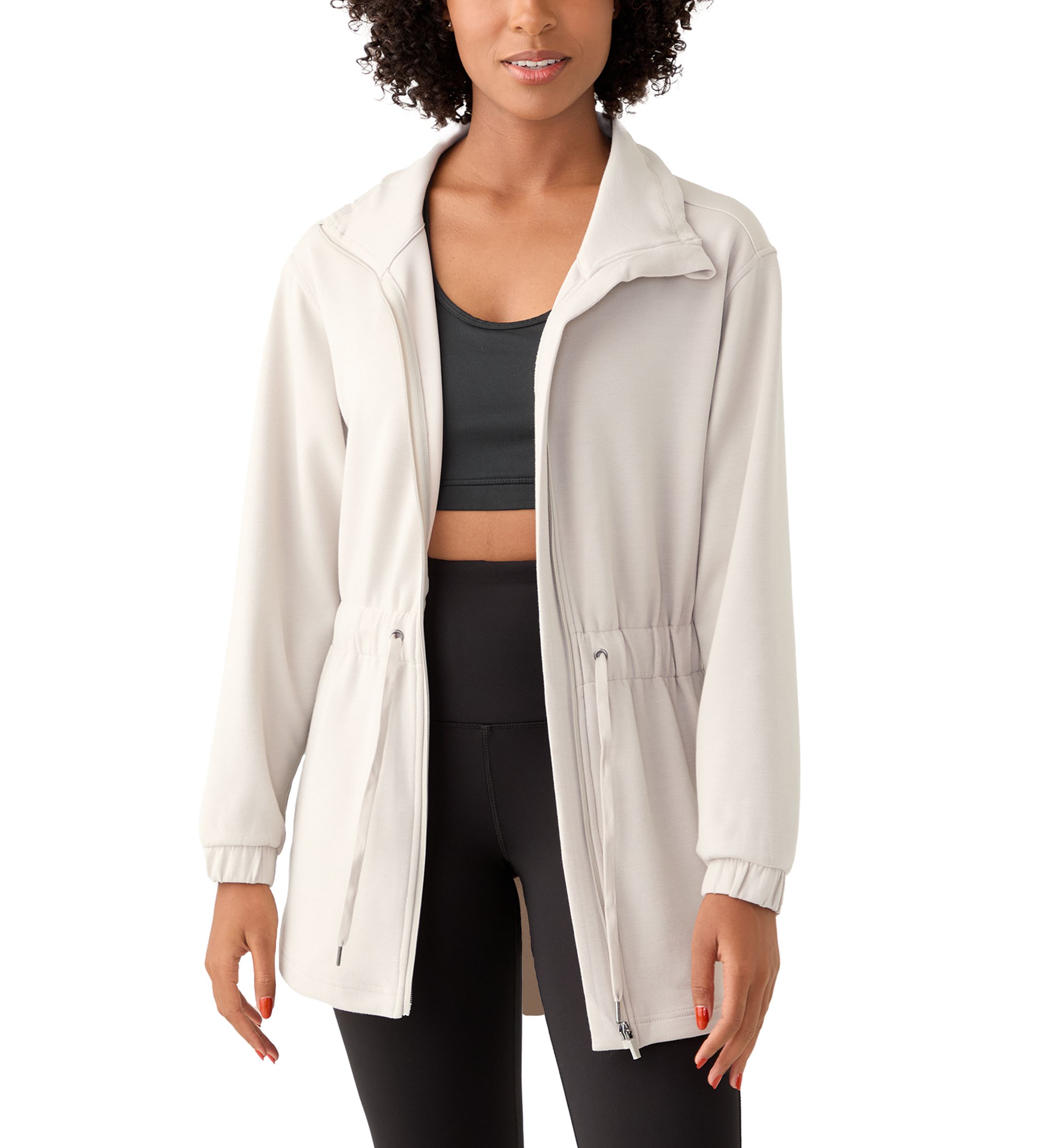 Scuba Alma Funnel Neck Jacket with Cinched Waist