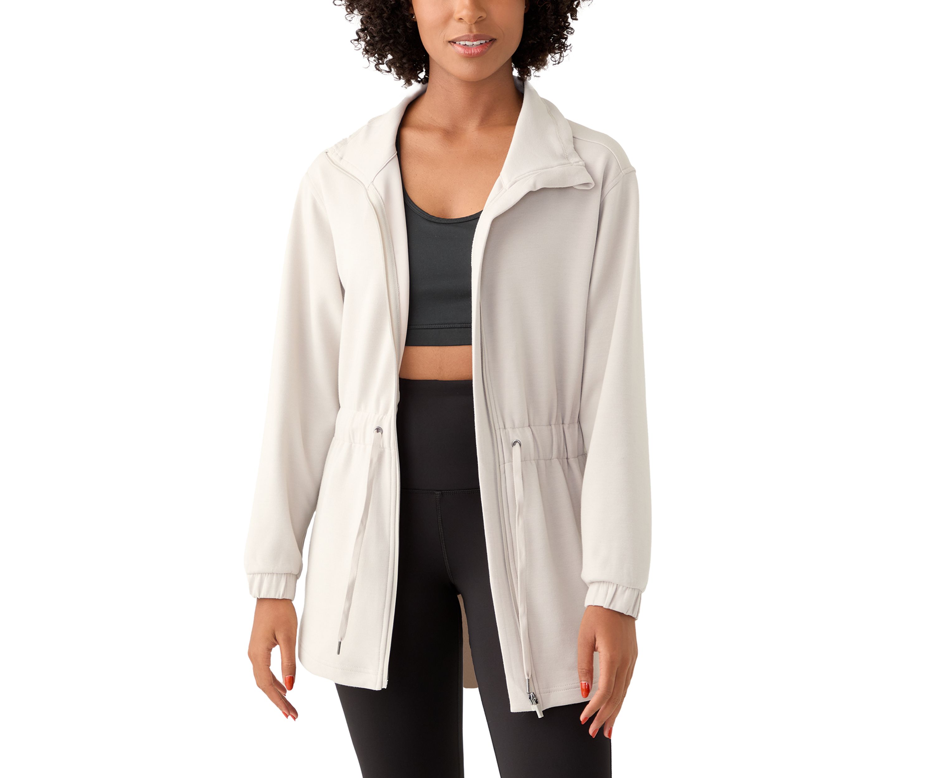 Scuba Alma Funnel Neck Jacket with Cinched Waist
