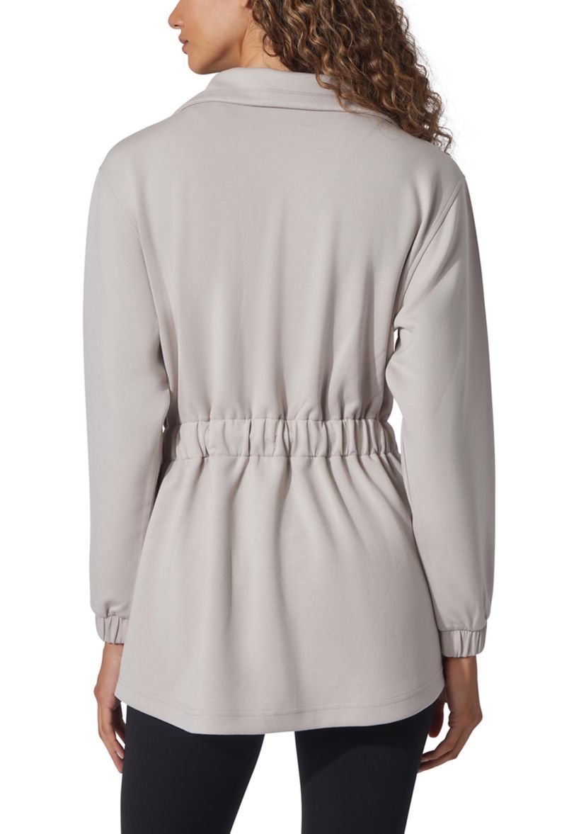 Yogalicious Scuba Alma Funnel Neck Jacket with Cinched Waist | Belk