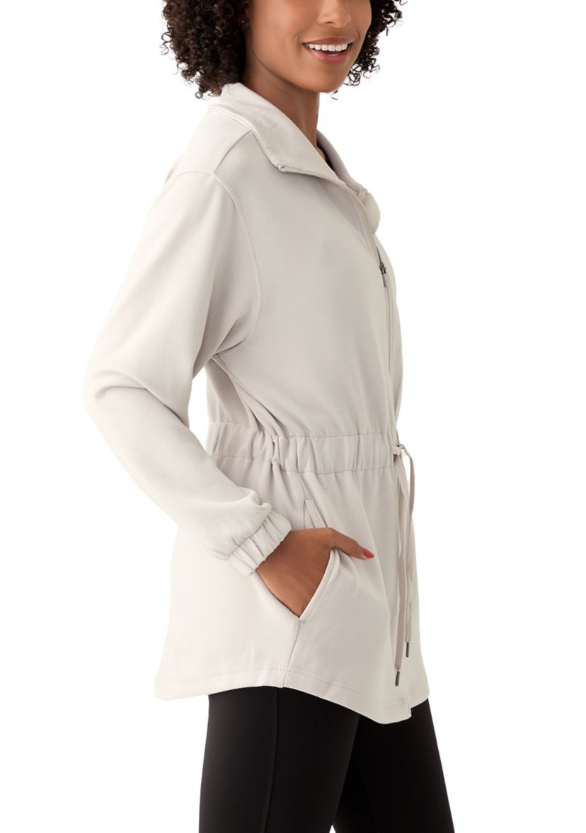 Scuba Alma Funnel Neck Jacket with Cinched Waist