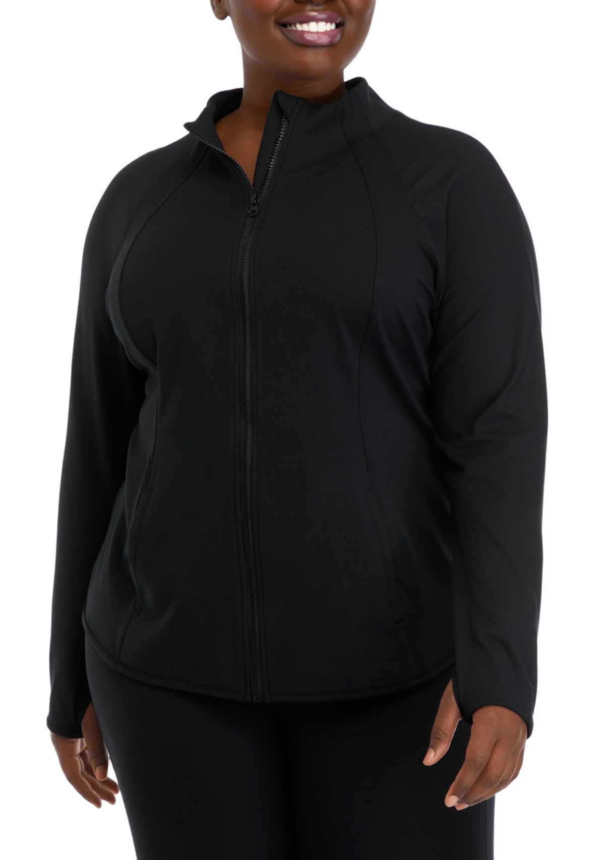Plus Size Rebel Flared Bottom Full Zip Jacket