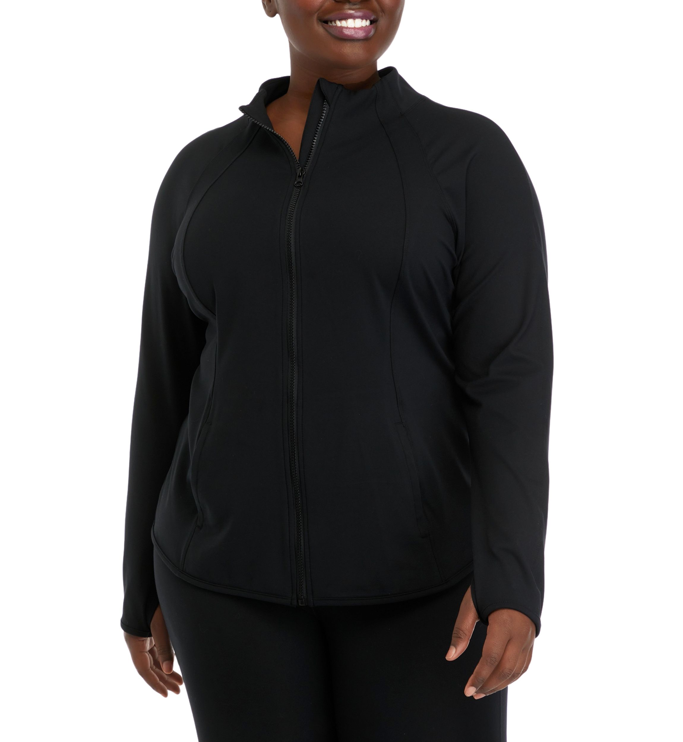 Plus Size Rebel Flared Bottom Full Zip Jacket