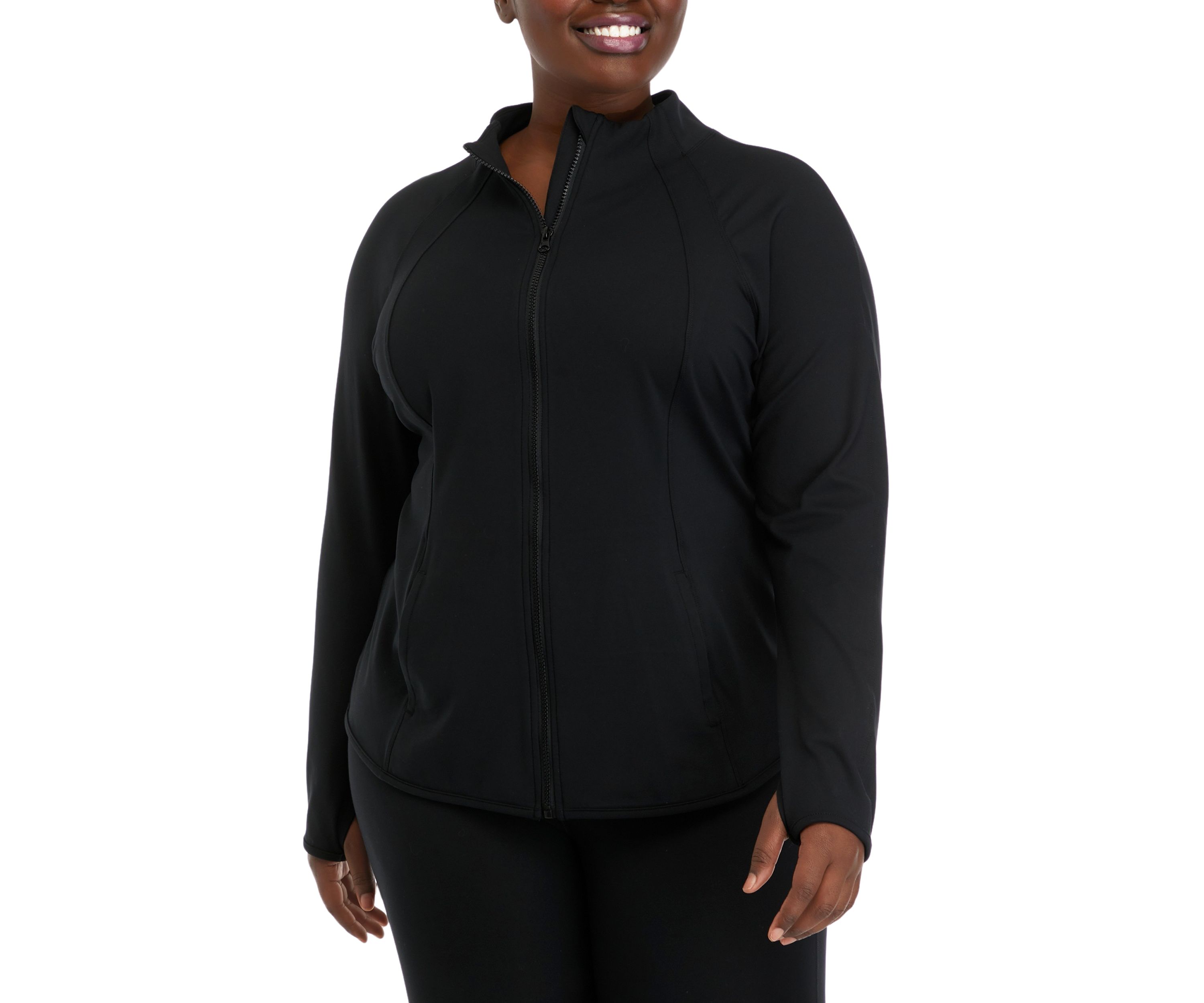 Plus Size Rebel Flared Bottom Full Zip Jacket