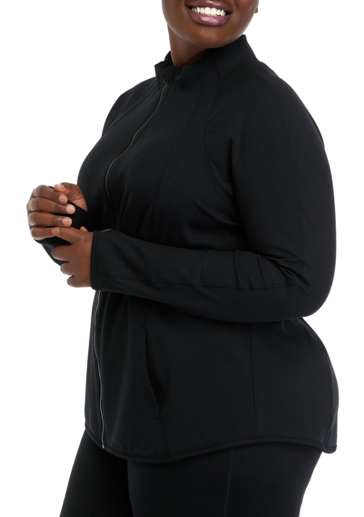Plus Size Rebel Flared Bottom Full Zip Jacket