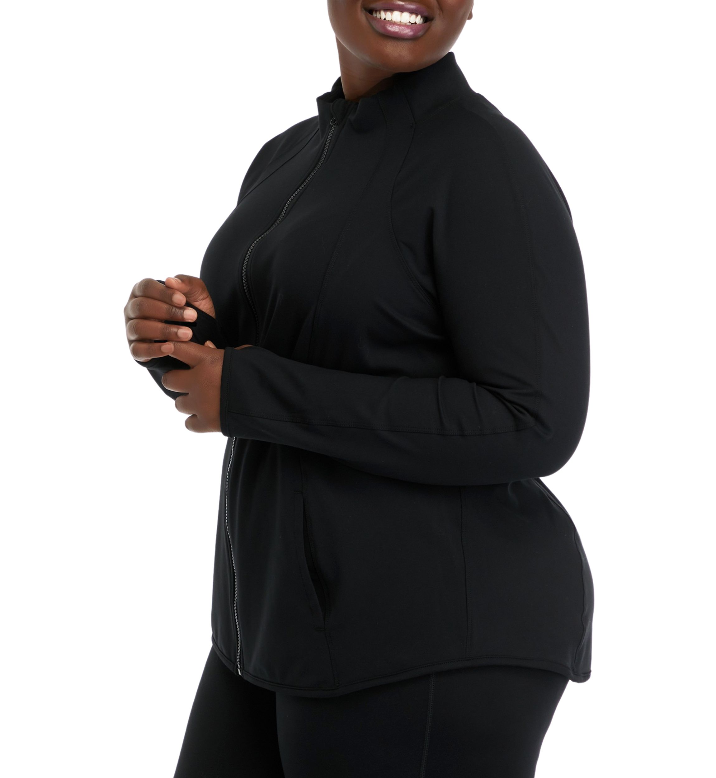 Plus Size Rebel Flared Bottom Full Zip Jacket