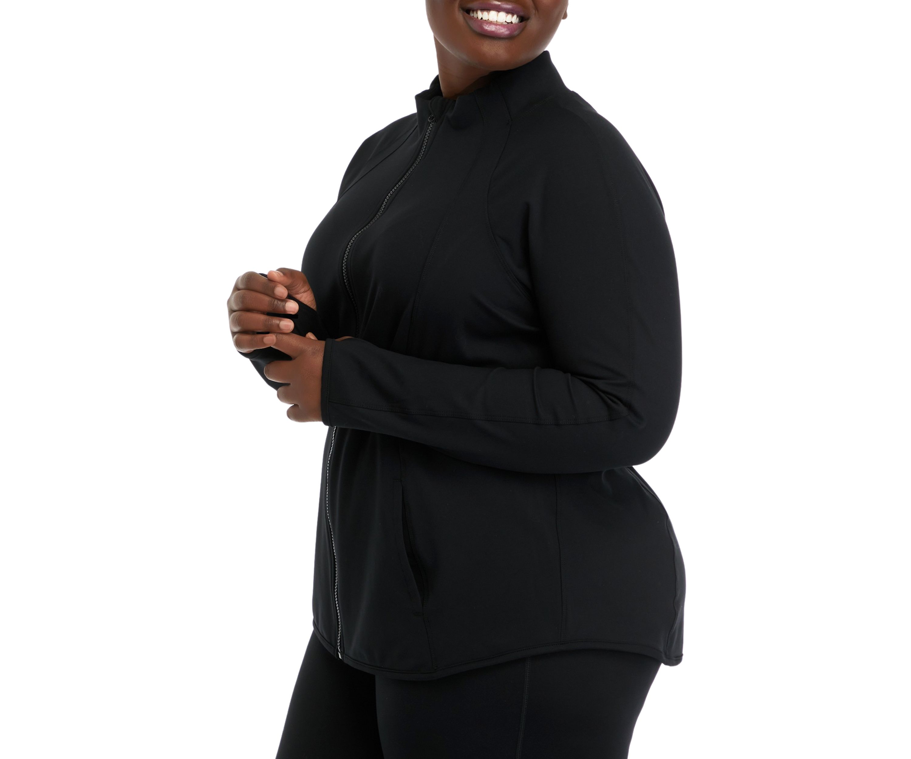 Plus Size Rebel Flared Bottom Full Zip Jacket