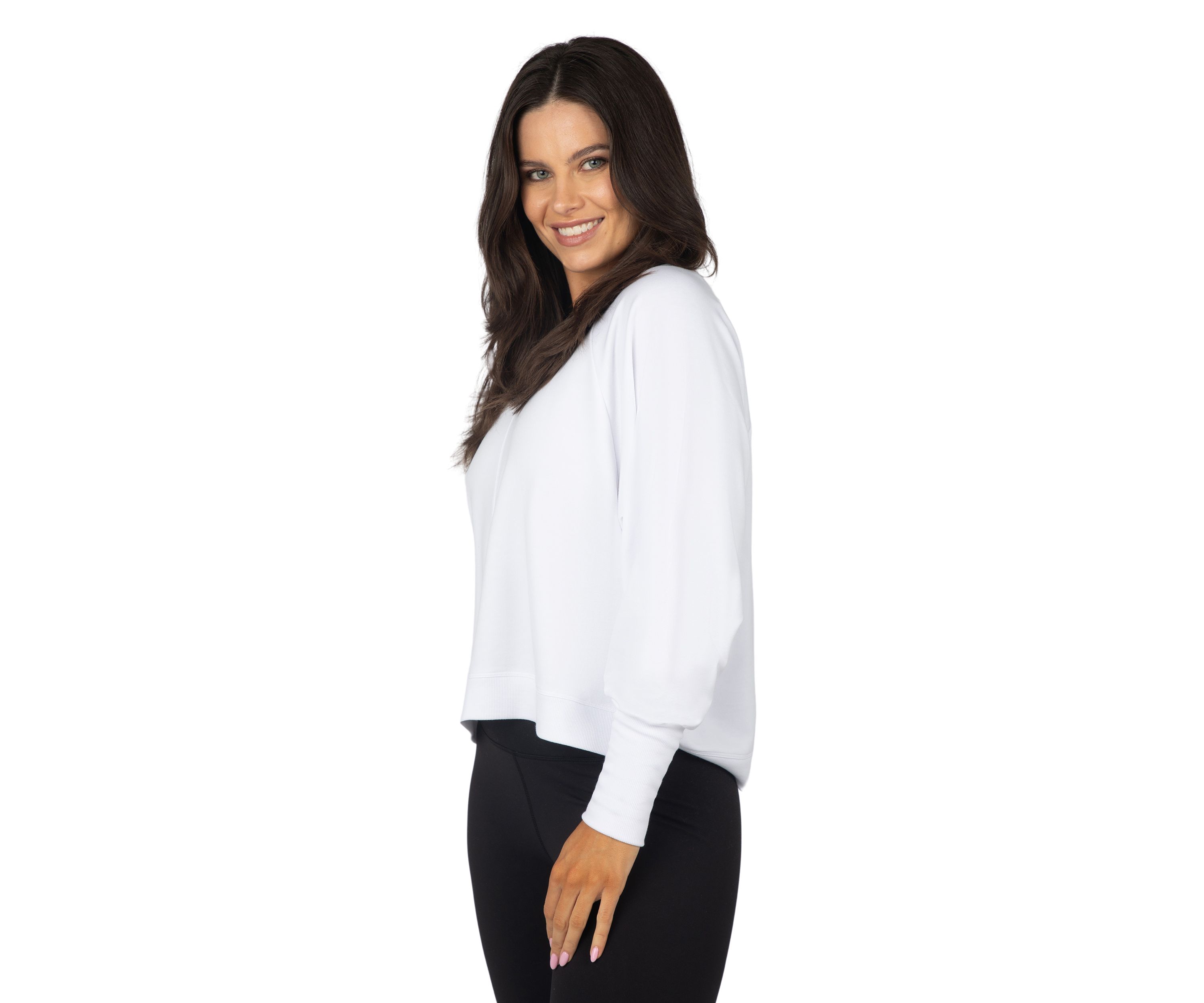 Womens Terry Brushed High Low Sweatshirt