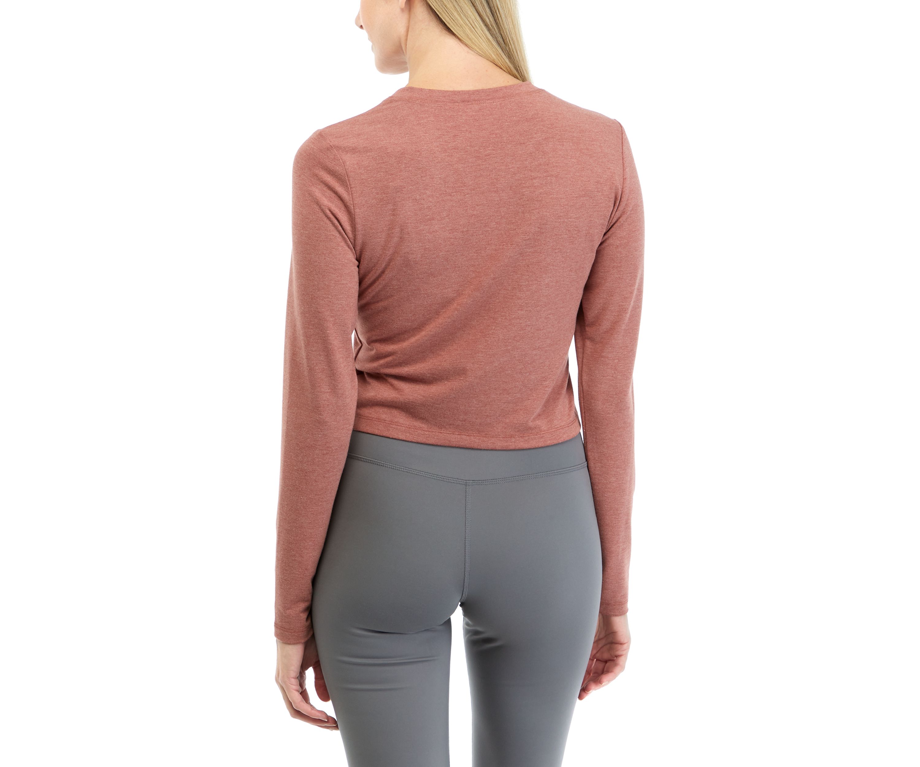 Valentina Velvety Henley Long Sleeve Crop Top