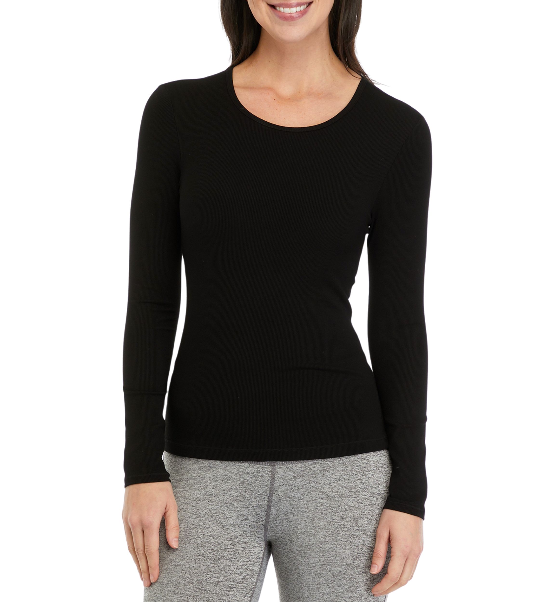 Womens Heavenly Ribbed Kathleen Long Sleeve Top with Shelf Bra