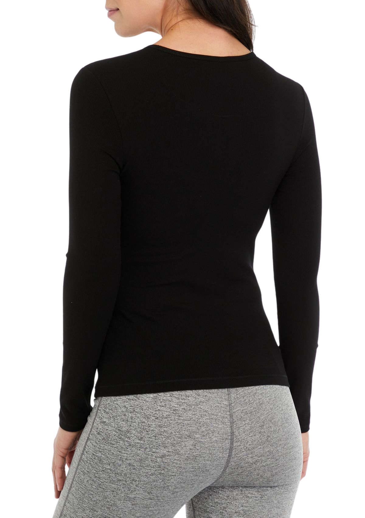 Womens Heavenly Ribbed Kathleen Long Sleeve Top with Shelf Bra