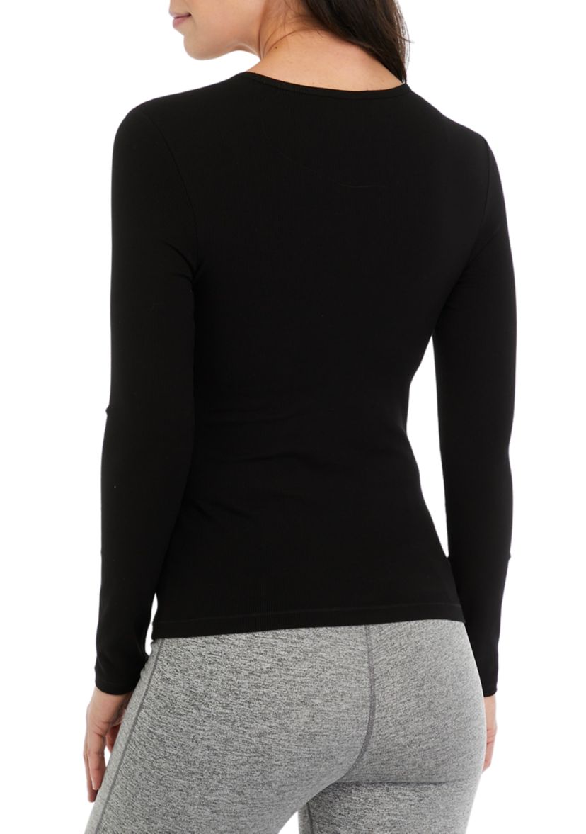 Womens Heavenly Ribbed Kathleen Long Sleeve Top with Shelf Bra
