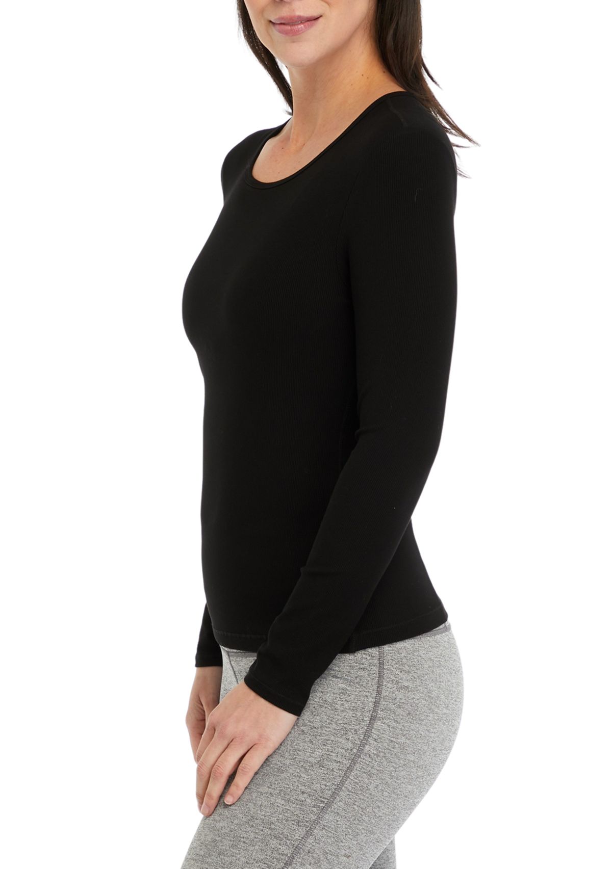 Womens Heavenly Ribbed Kathleen Long Sleeve Top with Shelf Bra