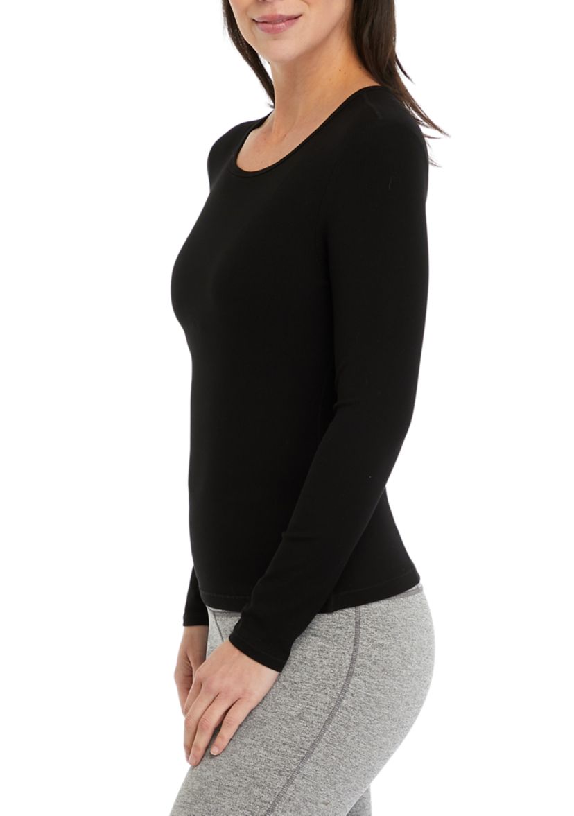 Womens Heavenly Ribbed Kathleen Long Sleeve Top with Shelf Bra