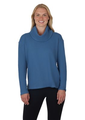 Yogalicious Long Sleeve Brushed Waffle Cowl Neck Top belk