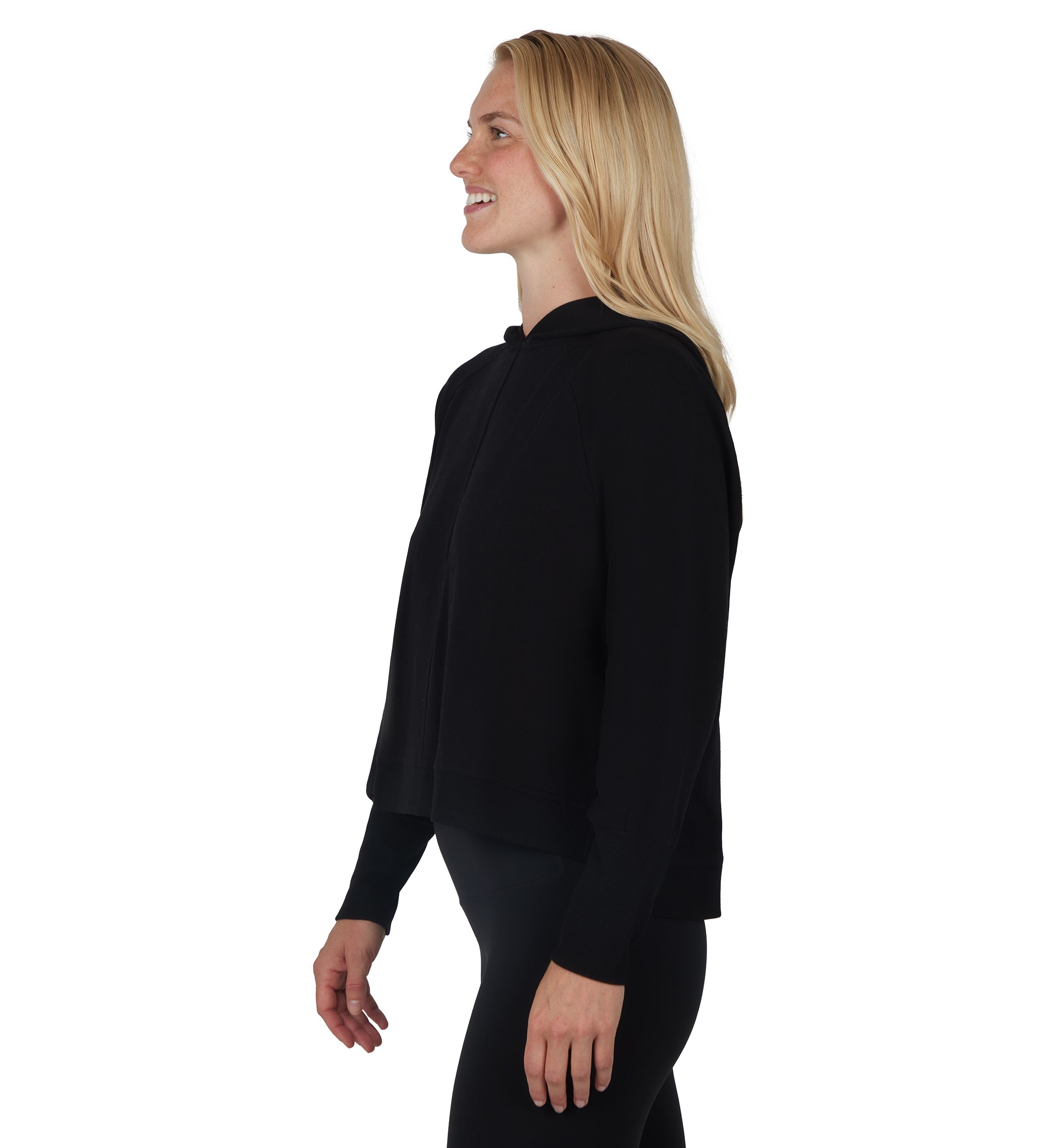 Terry Brushed Hoodie with Side Splits