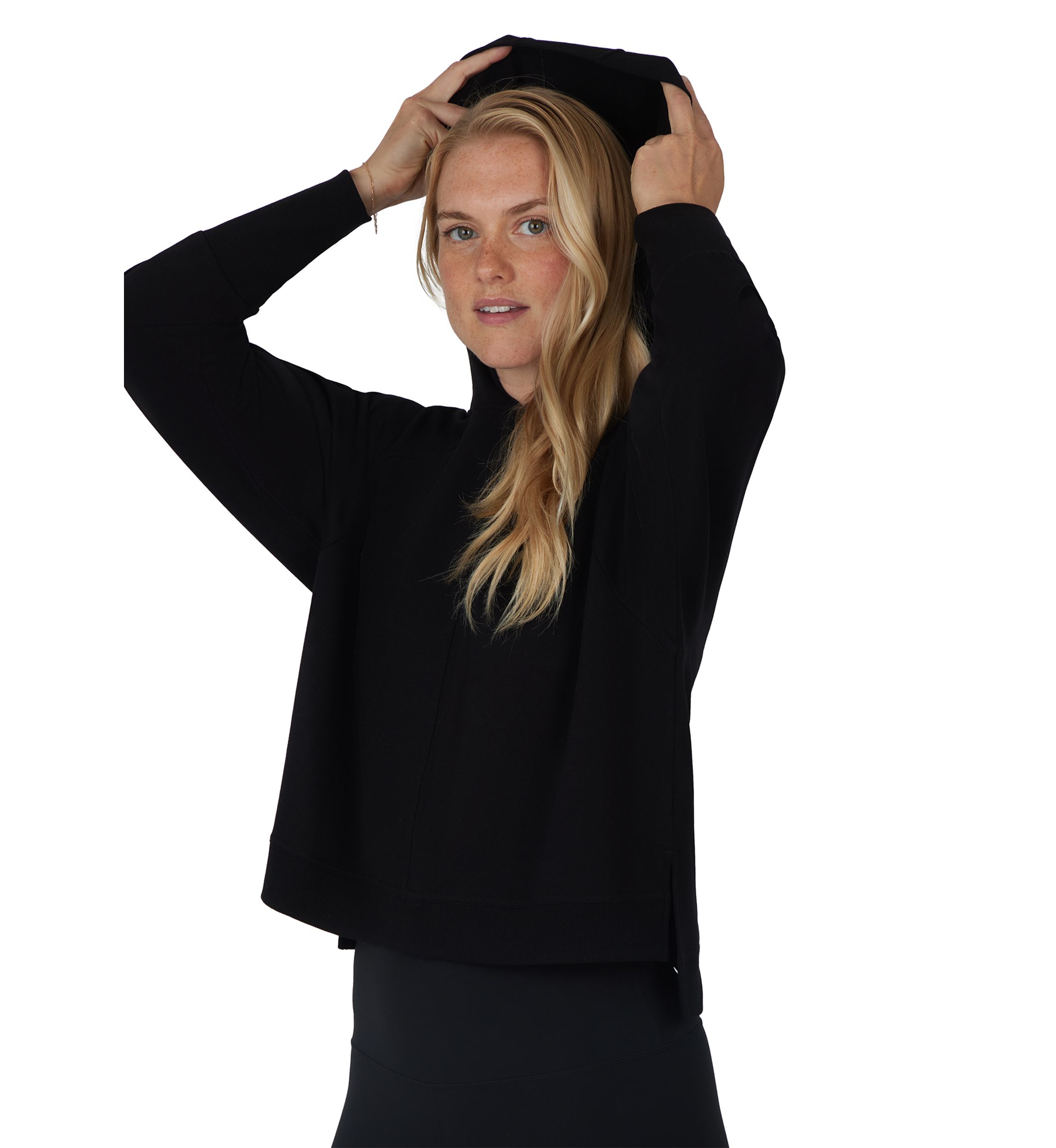 Terry Brushed Hoodie with Side Splits