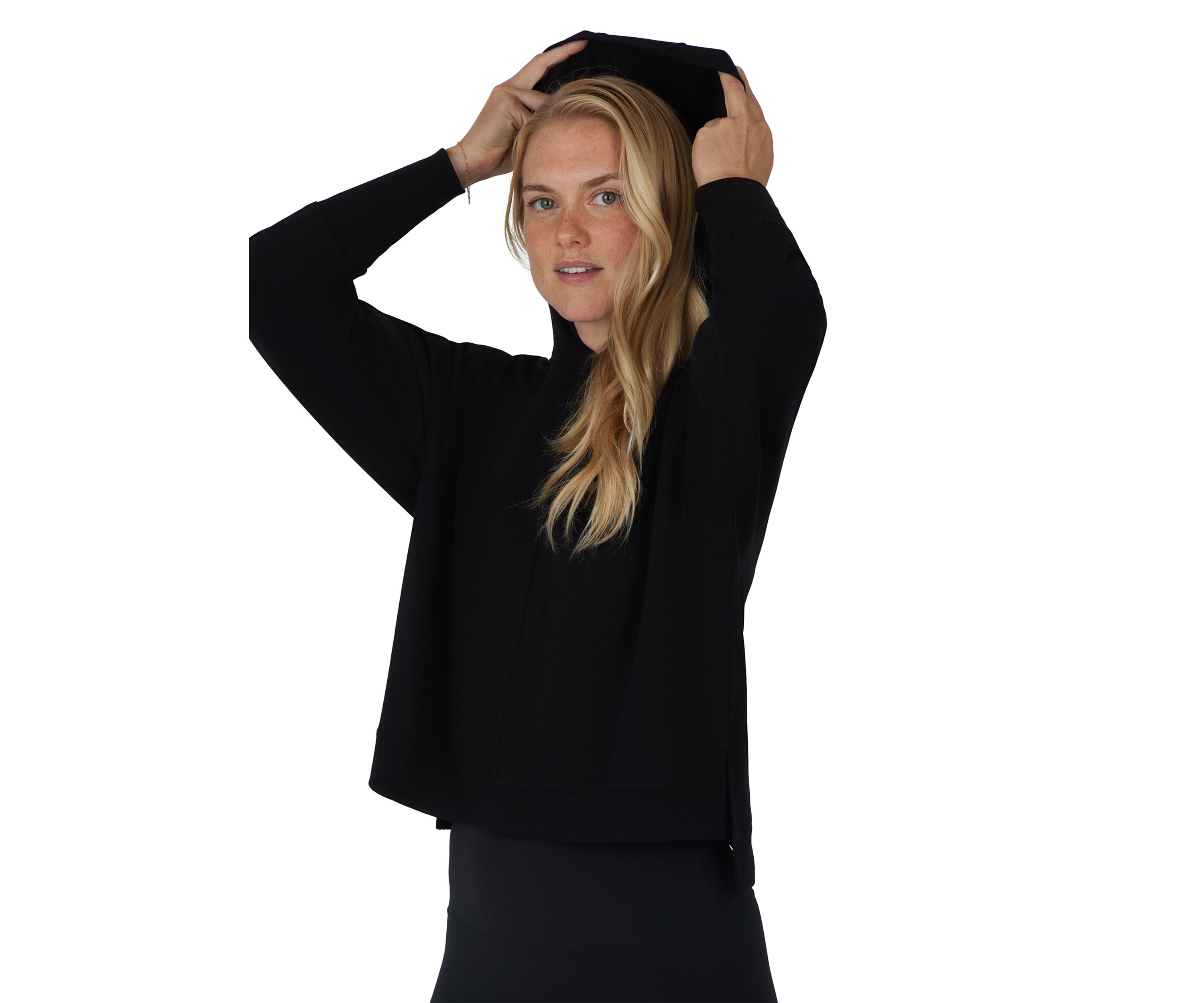 Terry Brushed Hoodie with Side Splits
