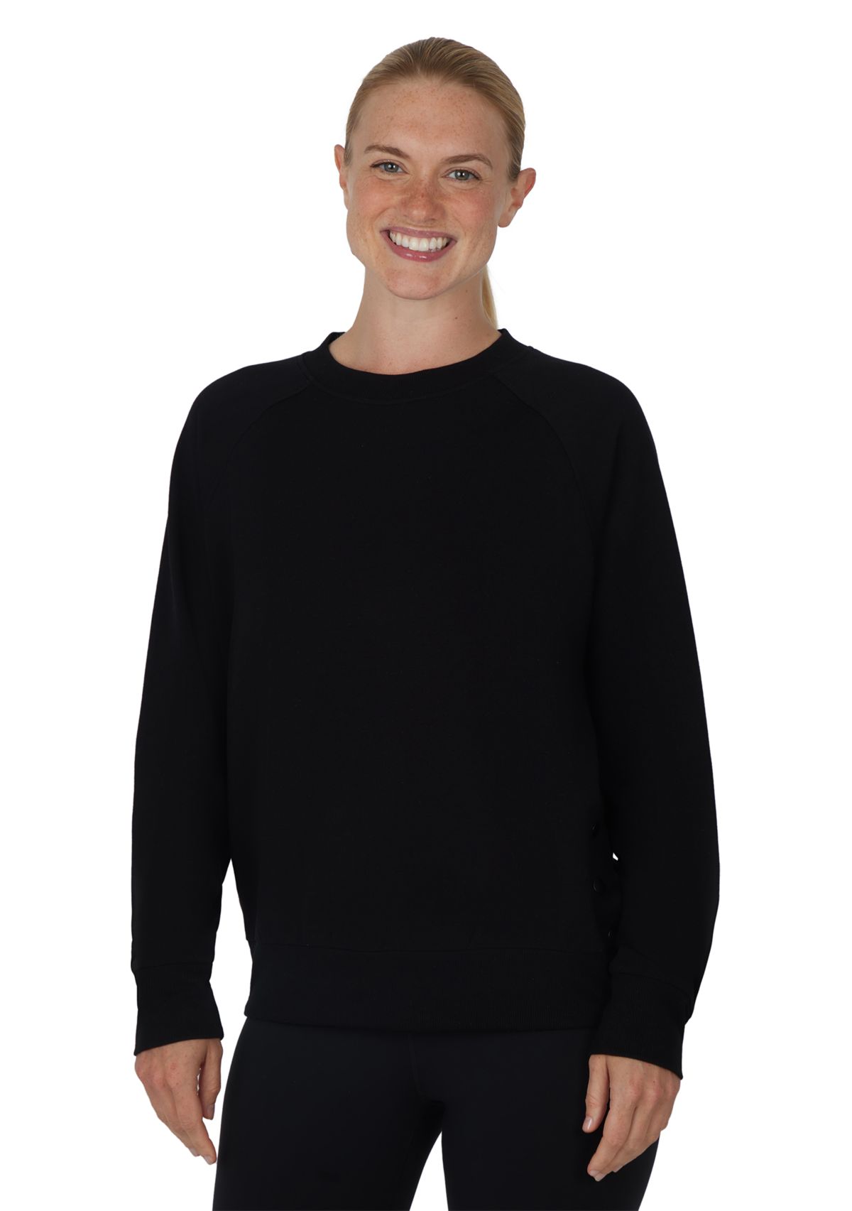 Terry Brushed Sophie Sweatshirt with Side Snaps 