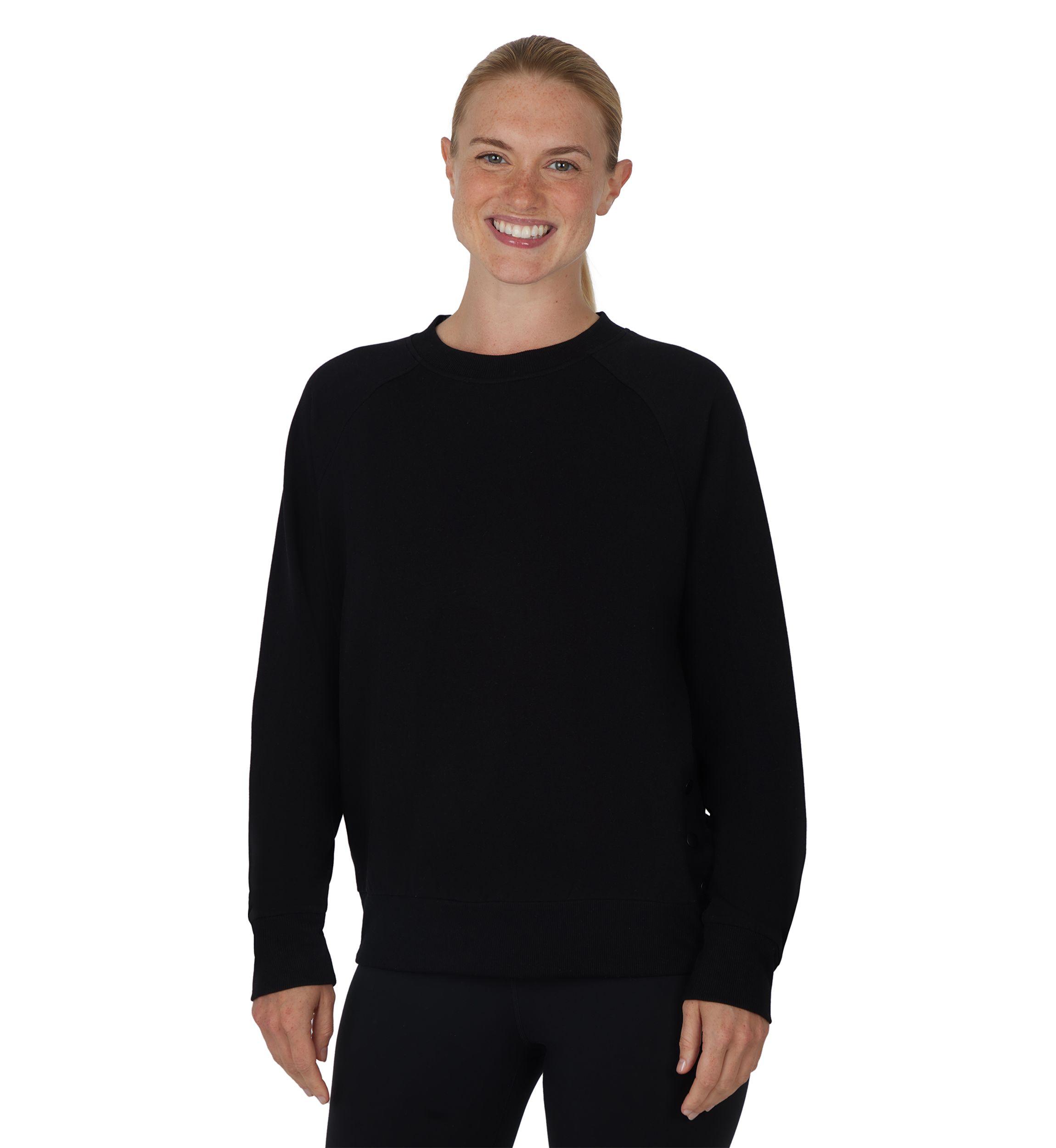 Terry Brushed Sophie Sweatshirt with Side Snaps 