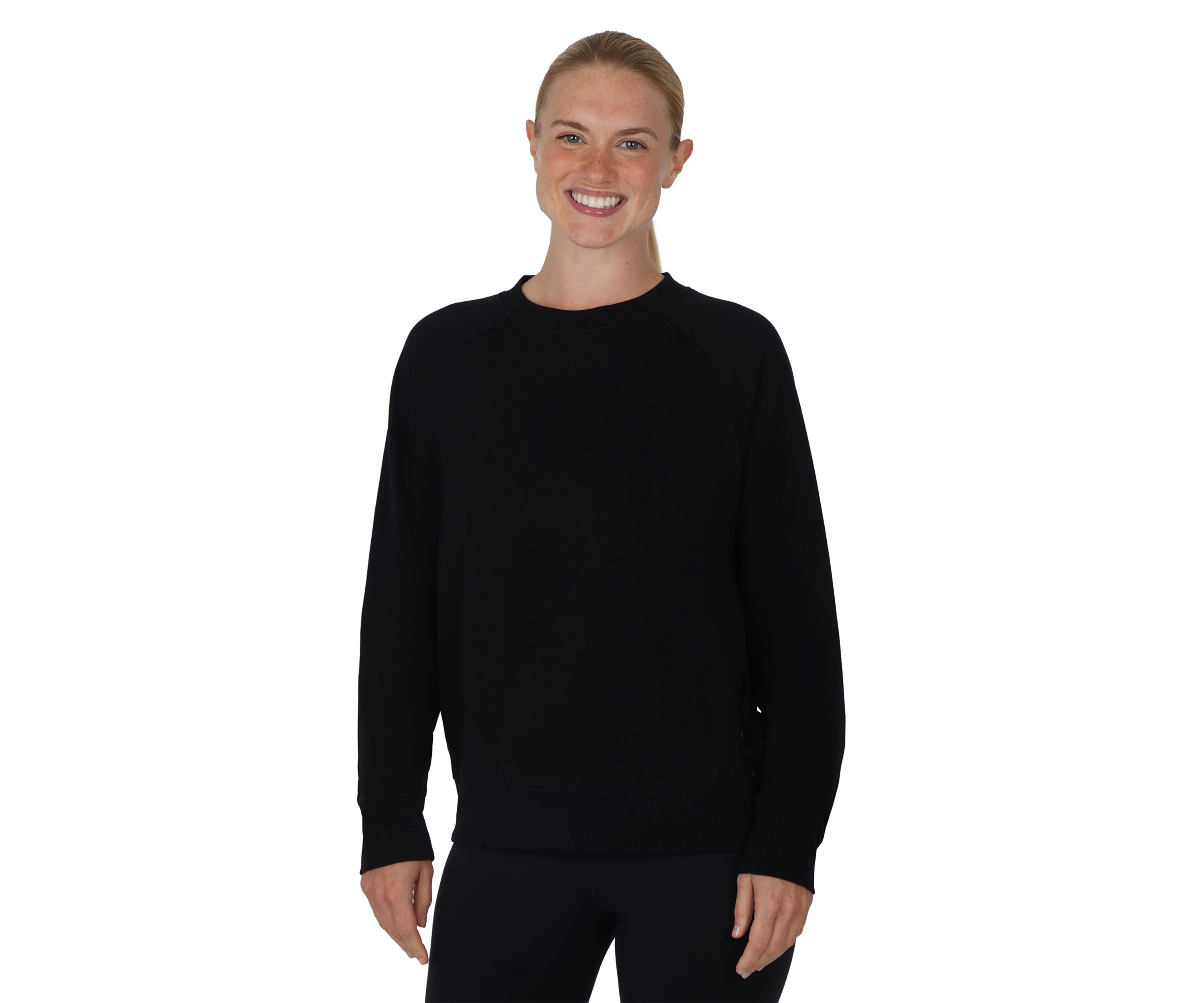 Terry Brushed Sophie Sweatshirt with Side Snaps 