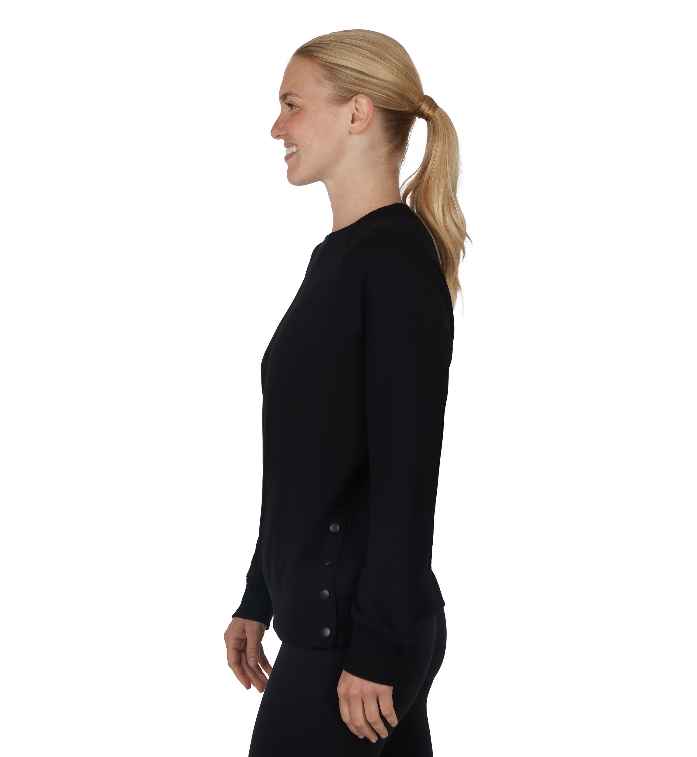 Terry Brushed Sophie Sweatshirt with Side Snaps 