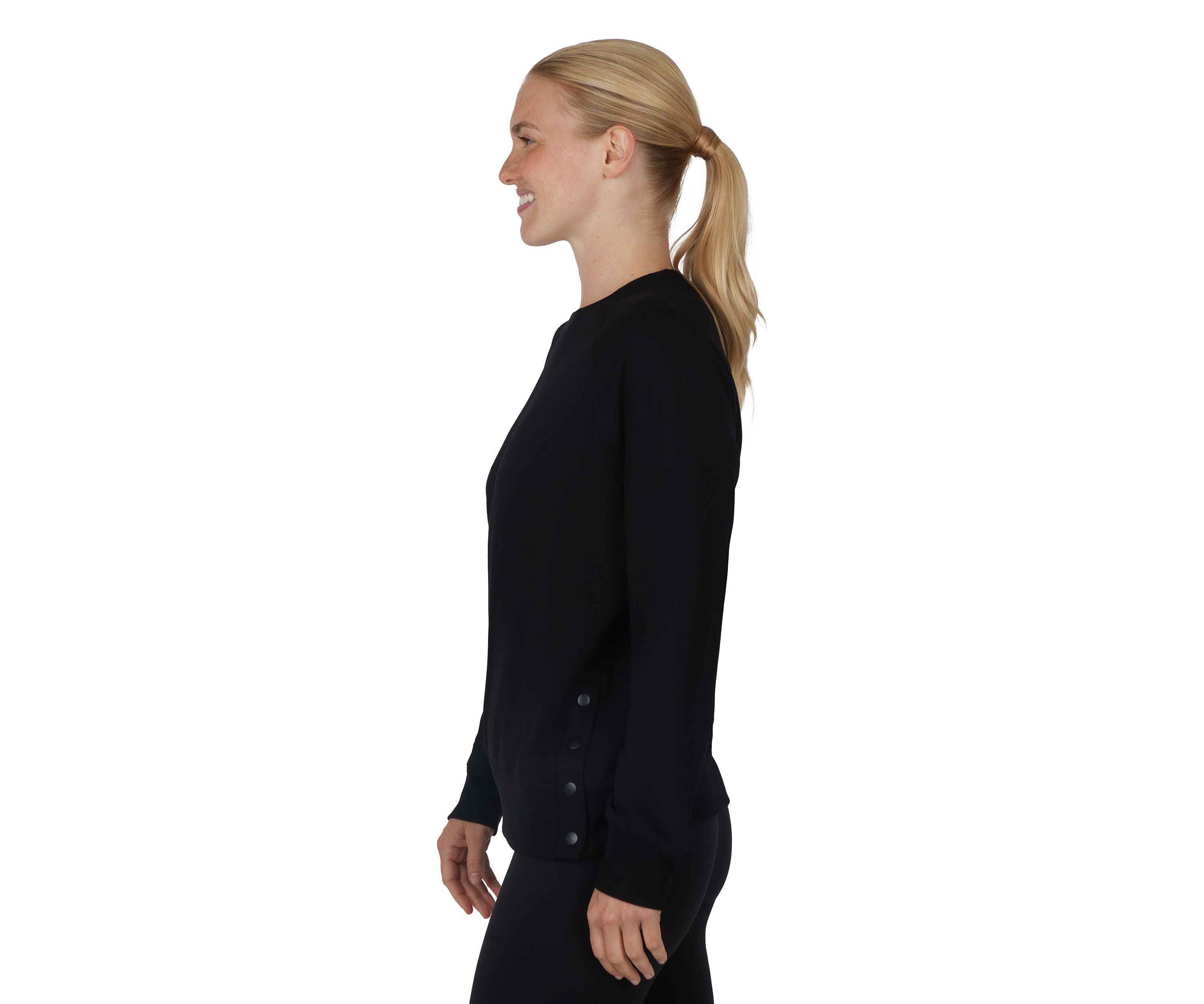 Terry Brushed Sophie Sweatshirt with Side Snaps 